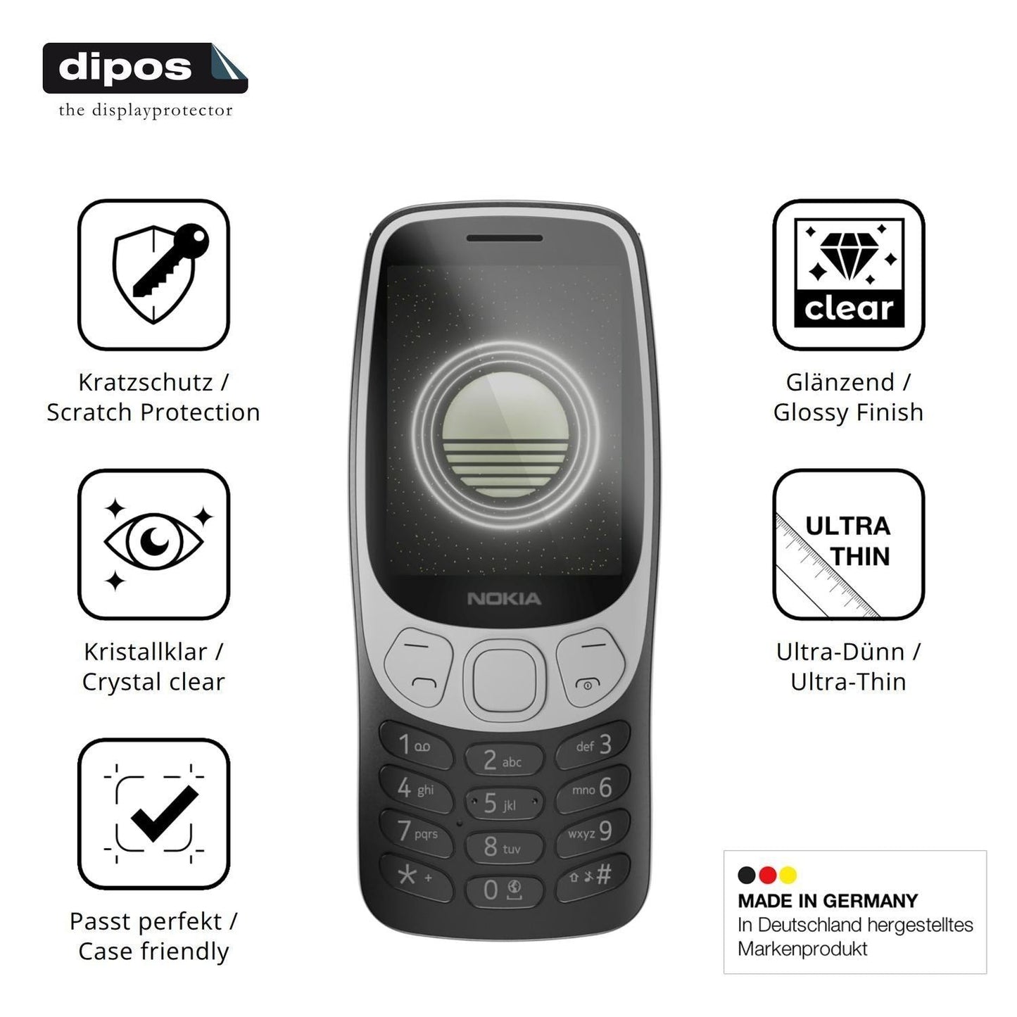 4x Schutzfolie klar für Nokia 3210 4G Display-Schu (7)