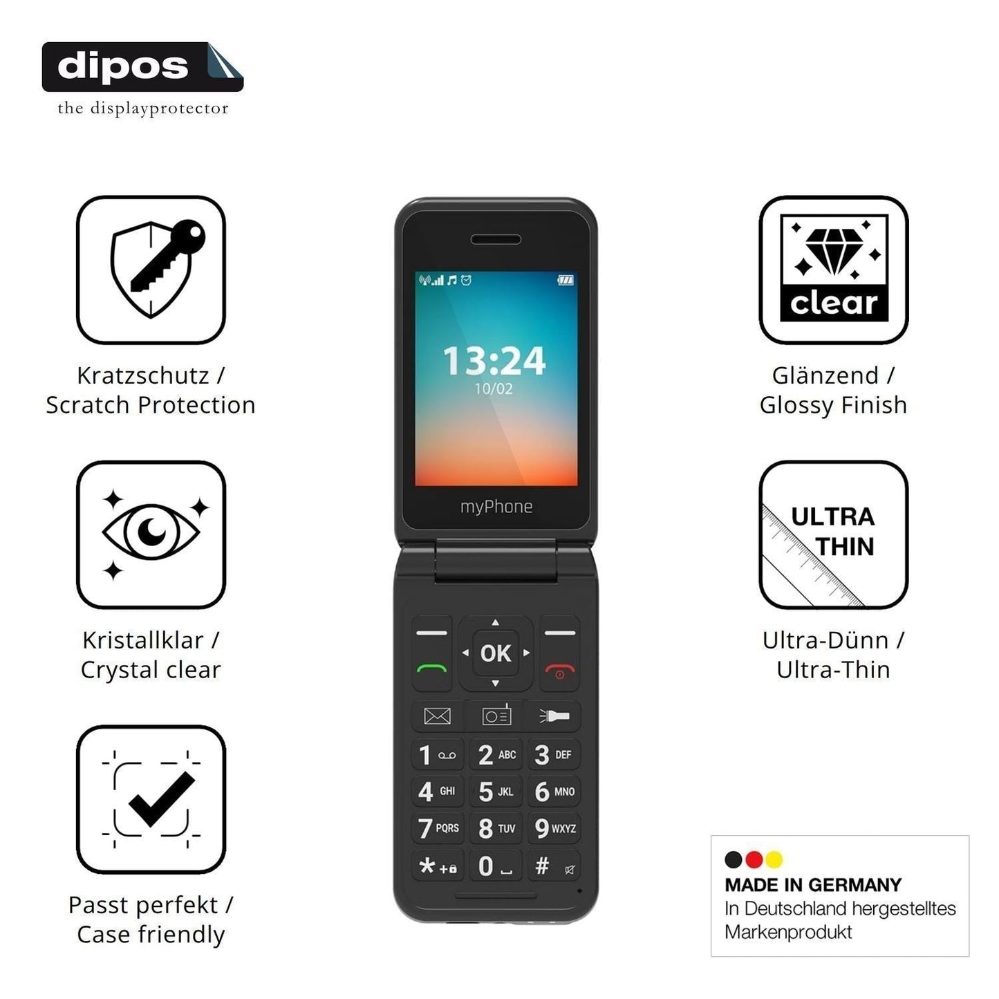 4x Schutzfolie klar für MP myPhone Flip LTE Displa (7)