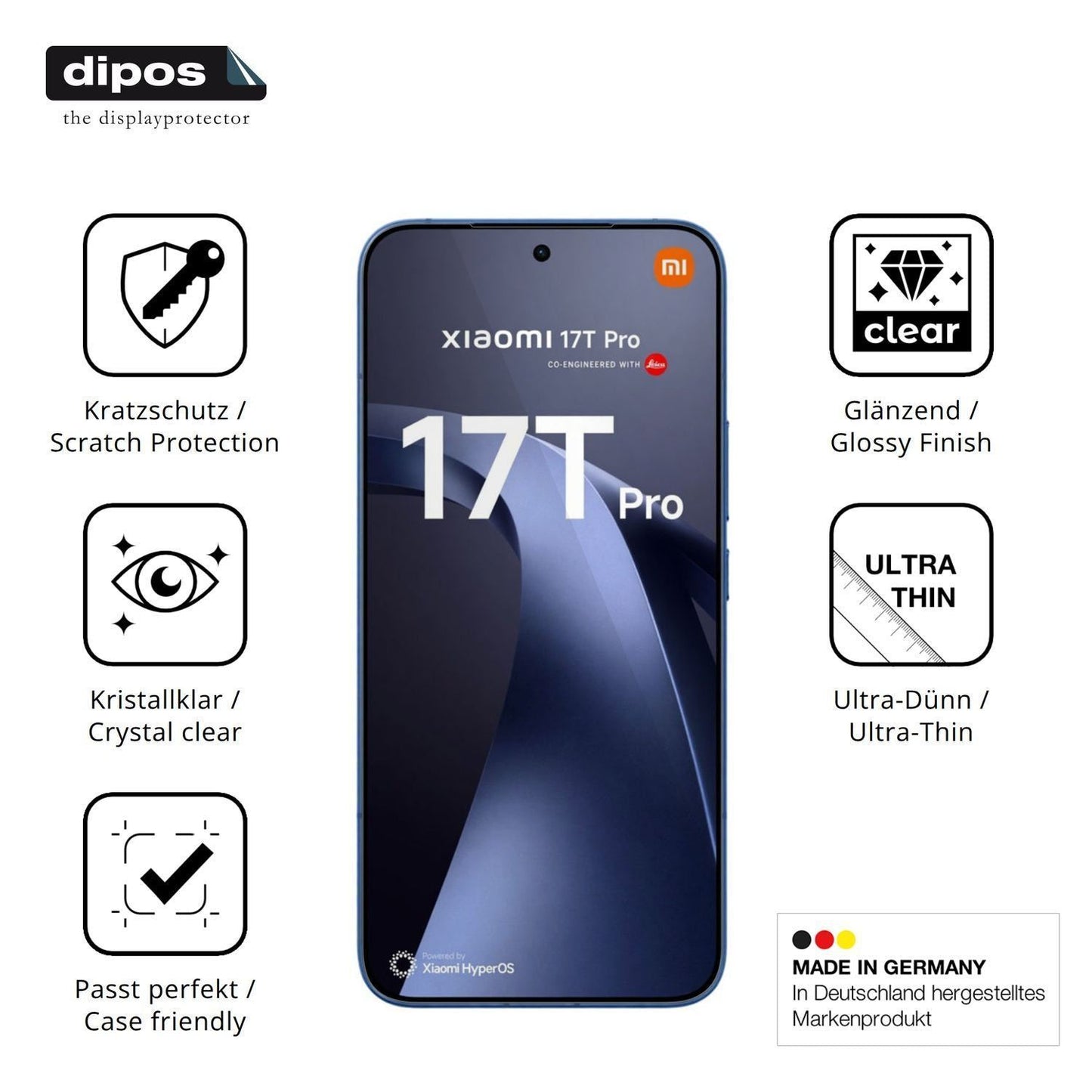 4x Schutzfolie klar für Xiaomi 17T Pro Display-Sch (7)