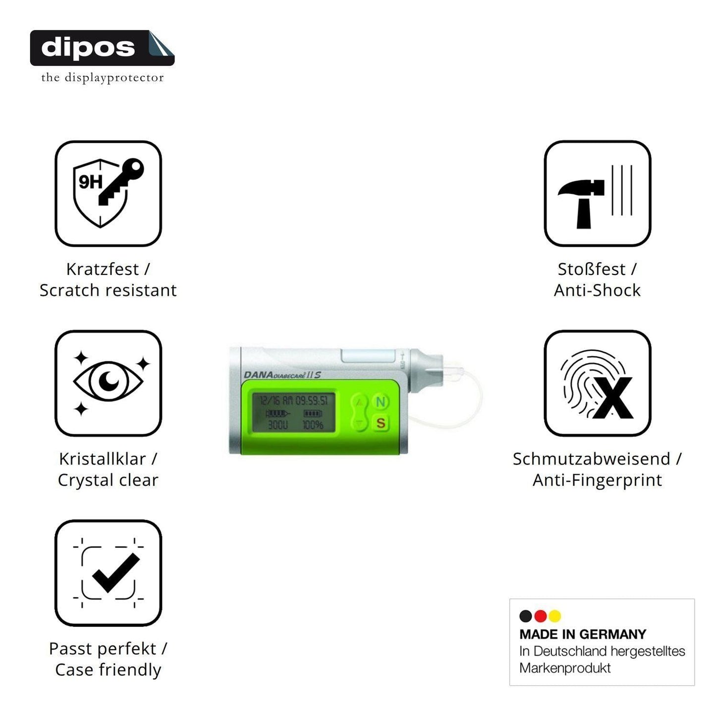 2x 9H Schutzfolie für Dana Diabecare IIS Panzerfol (7)