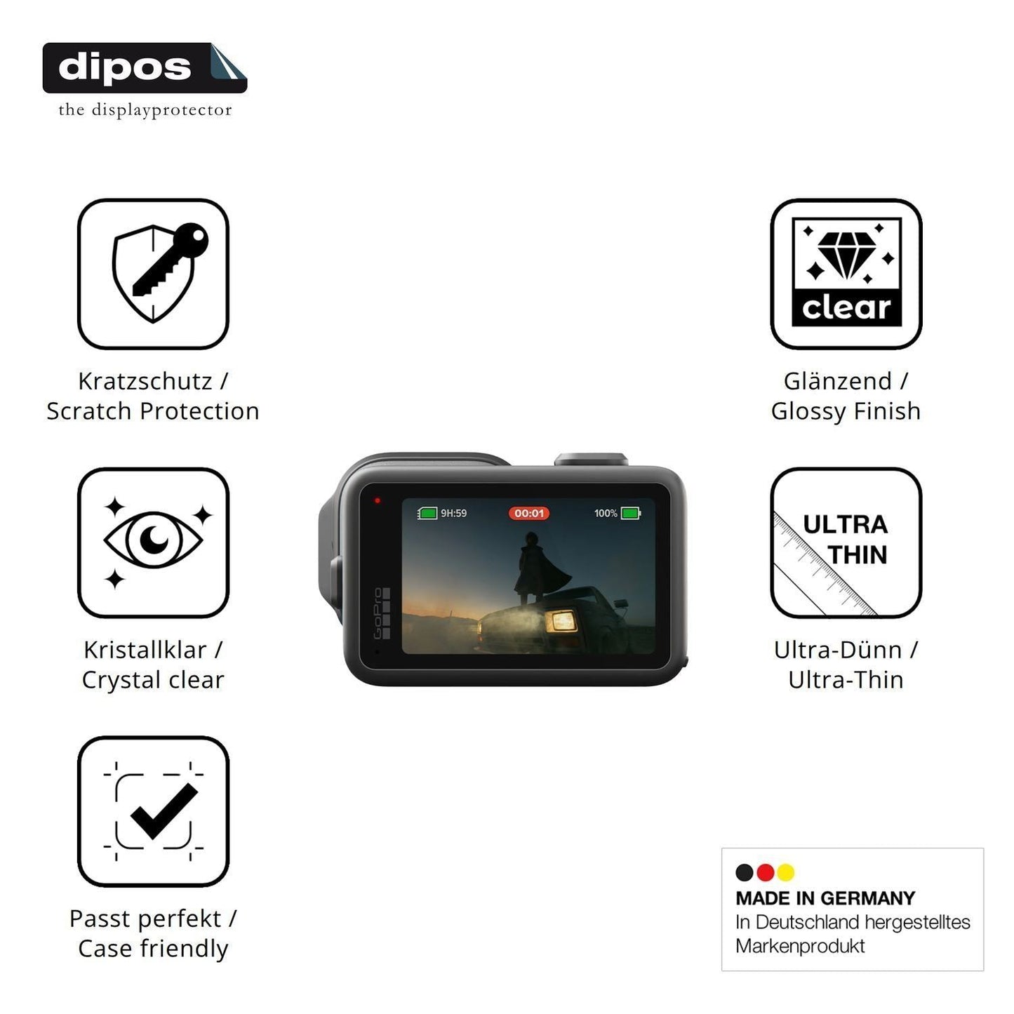4x Schutzfolie klar für GoPro Mission 1 Display-Sc (7)