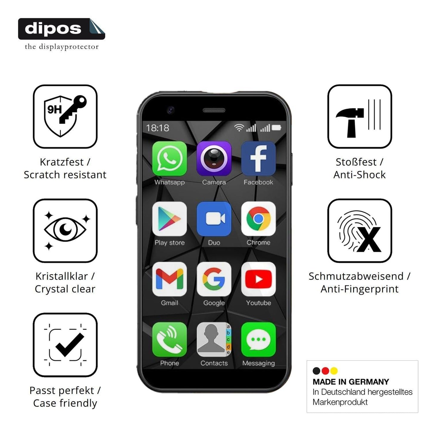 2x 9H Schutzfolie für viqee XS15 Mini-Smartphone P (7)