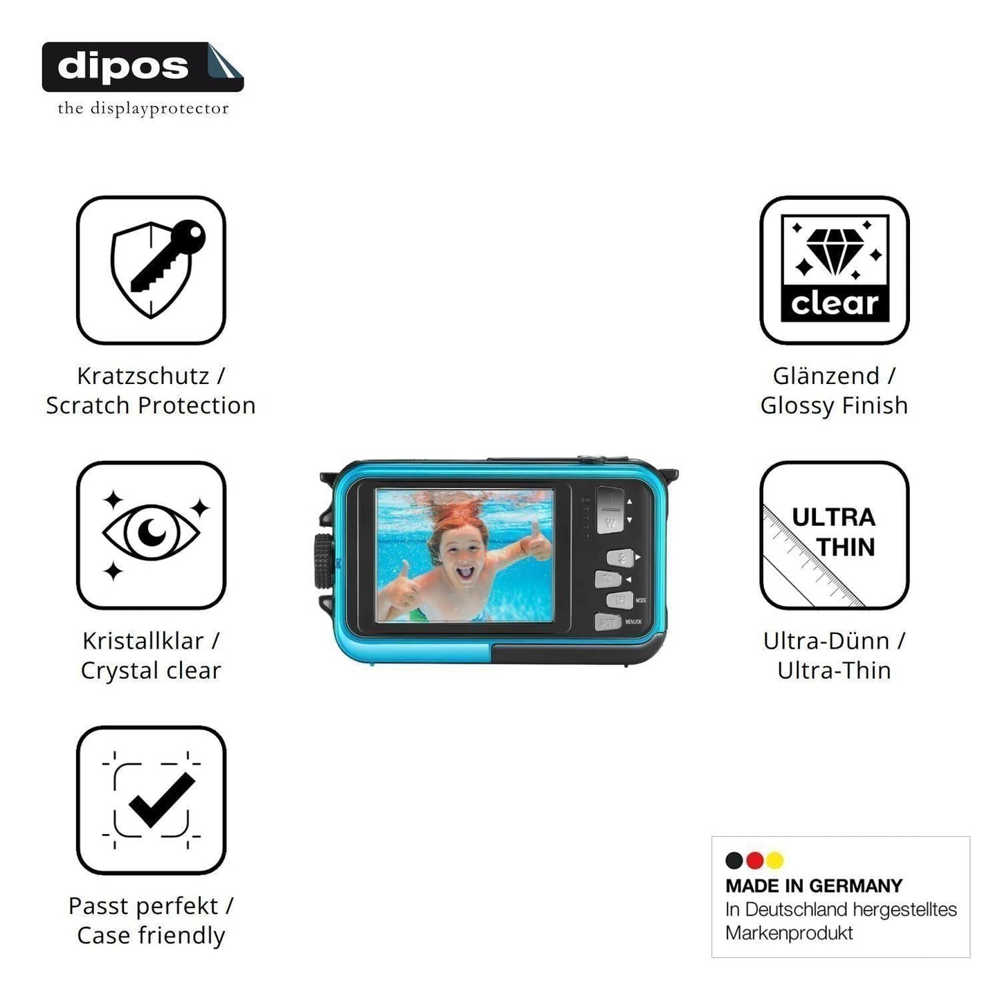 4x Schutzfolie klar für Krovtoy Unterwasserkamera (7)