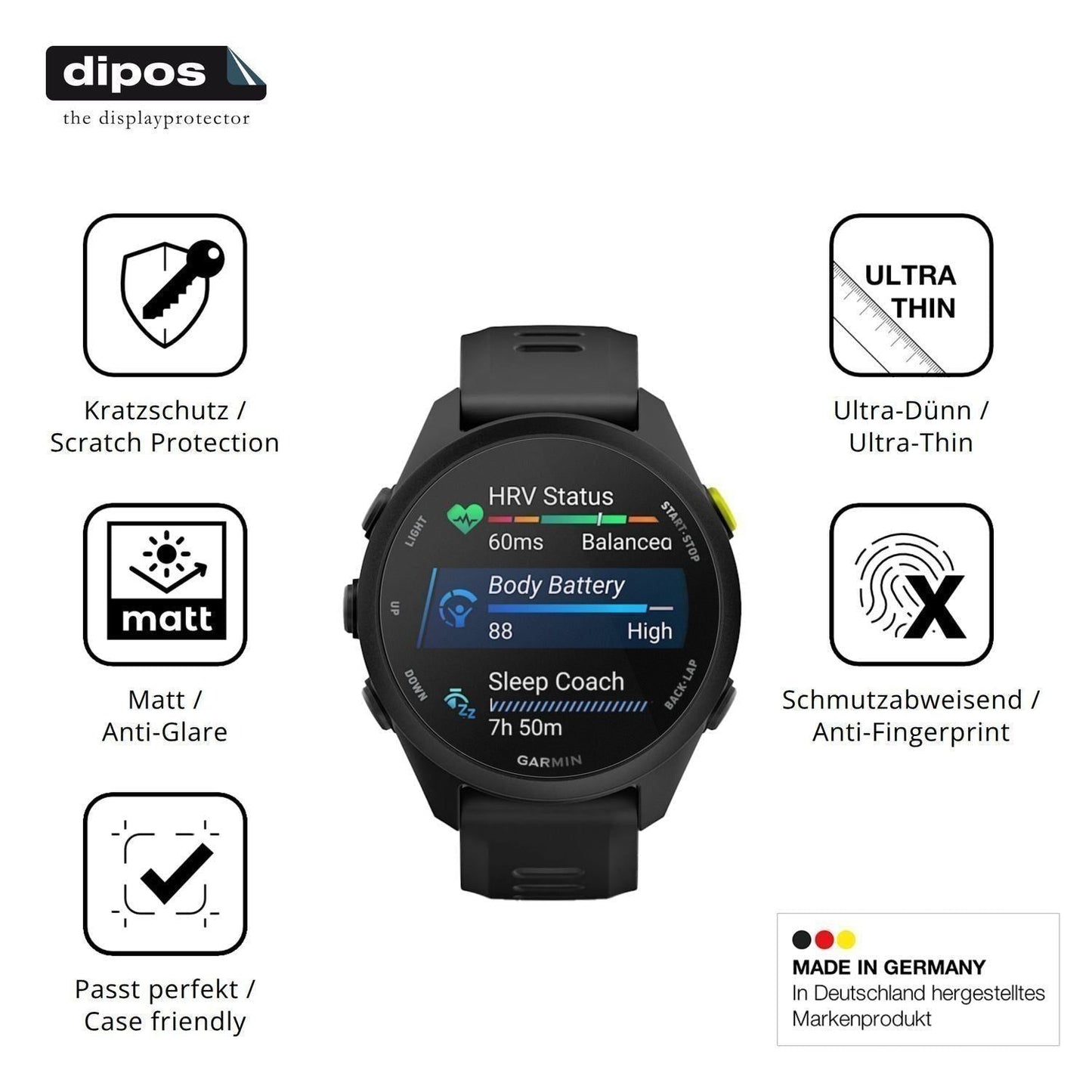 6x Schutzfolie matt für Garmin Forerunner 70 Displ (7)