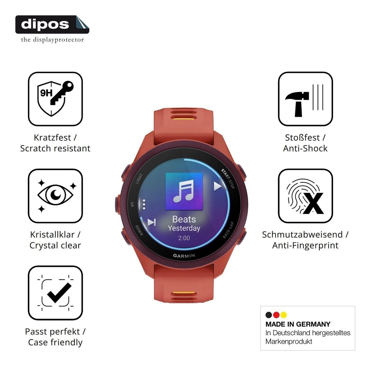 2x 9H Schutzfolie für Garmin Forerunner 170 Music (7)