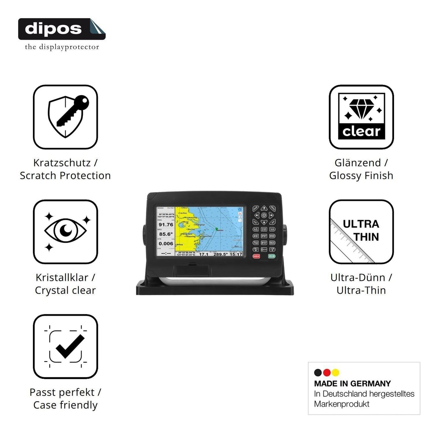 2x Schutzfolie klar für Ymiko Marine-GPS-Navigator (7)