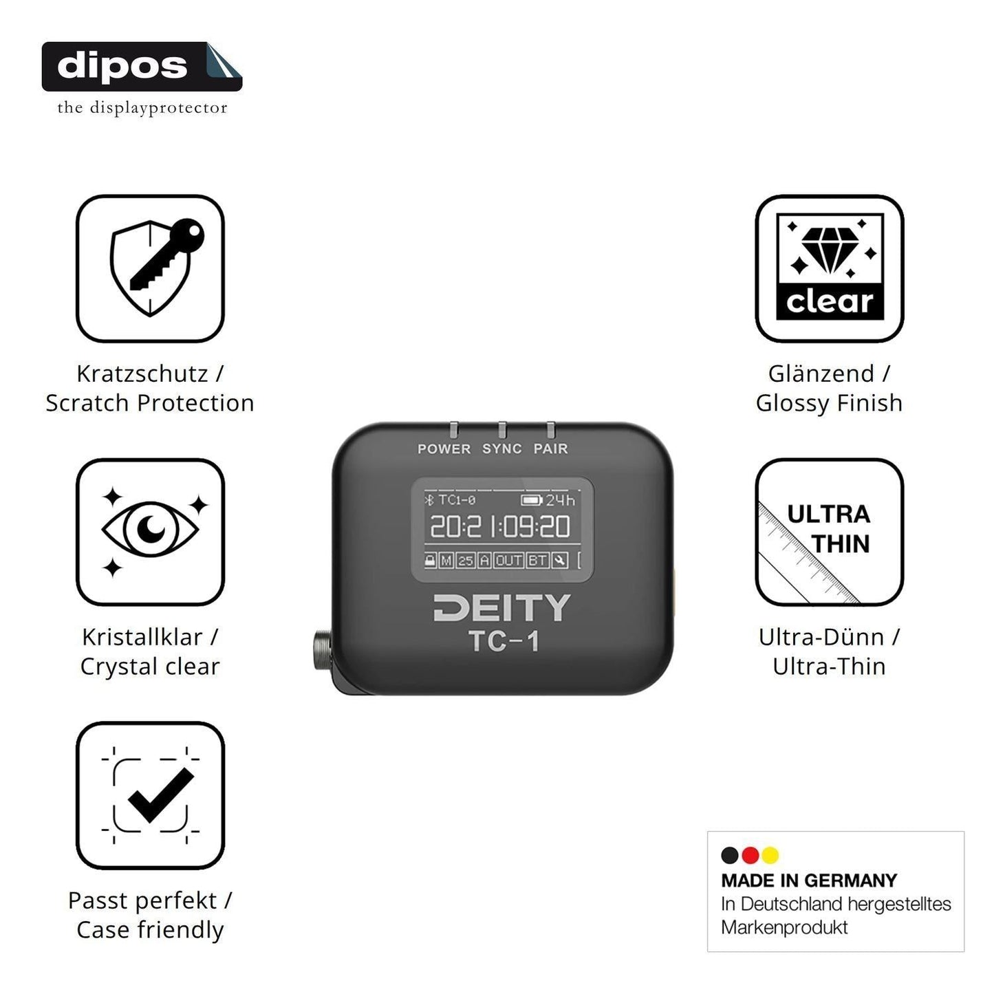 4x Schutzfolie klar für Deity TC-1 Display-Schutzf (7)
