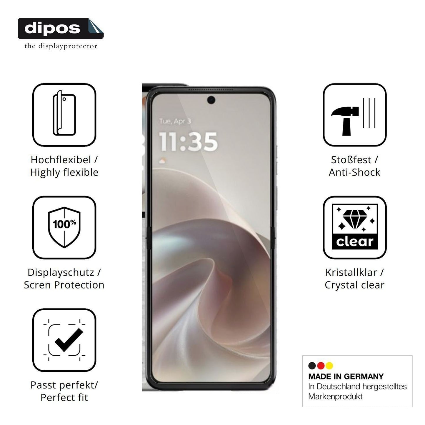 2x 3D Full Cover Schutzfolie für Motorola Razr 70 (7)