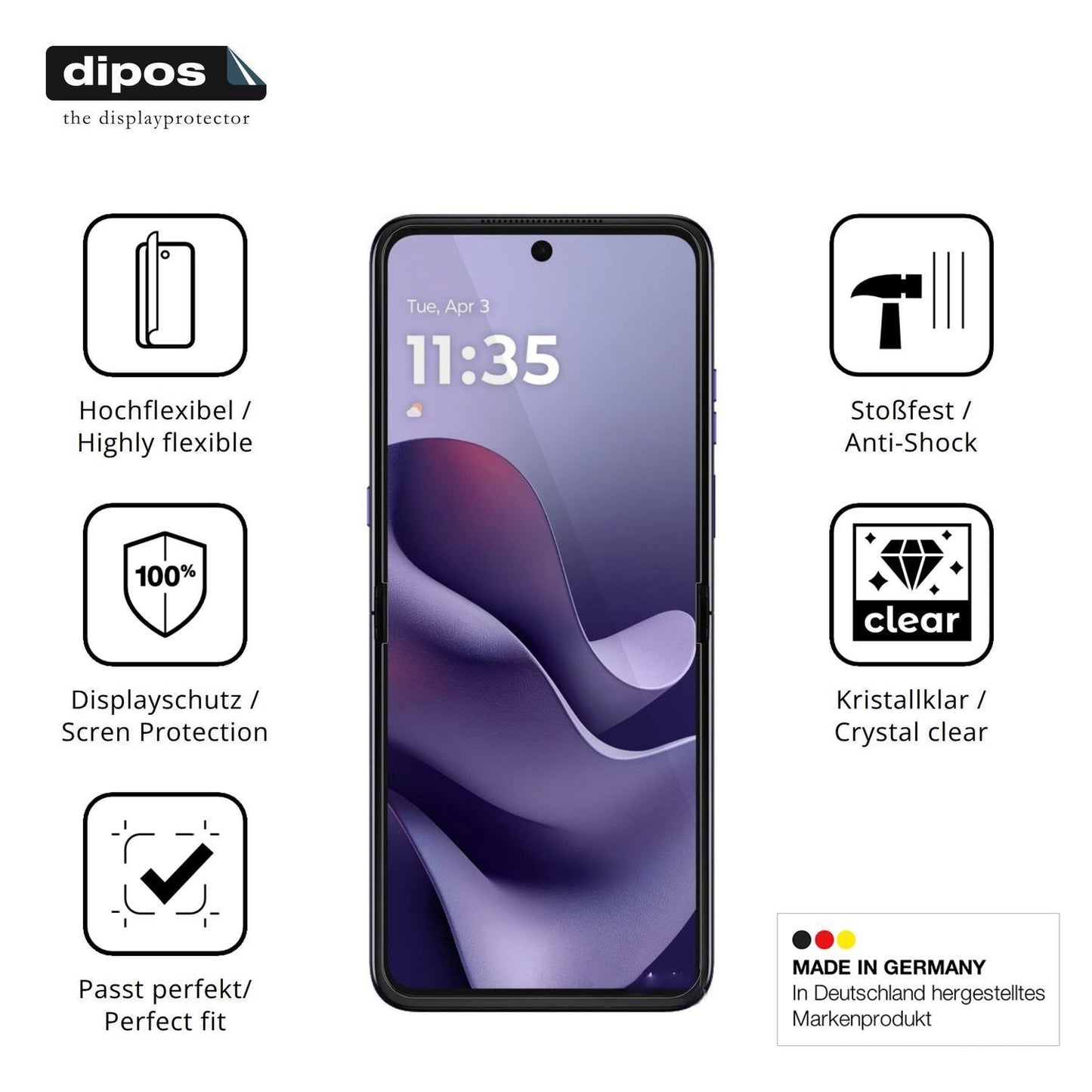 2x 3D Full Cover Schutzfolie für Motorola Razr 70 (7)