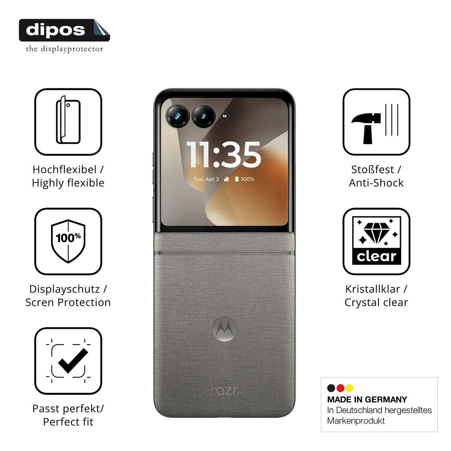 2x 3D Full Cover Schutzfolie für Motorola Razr 70 (7)
