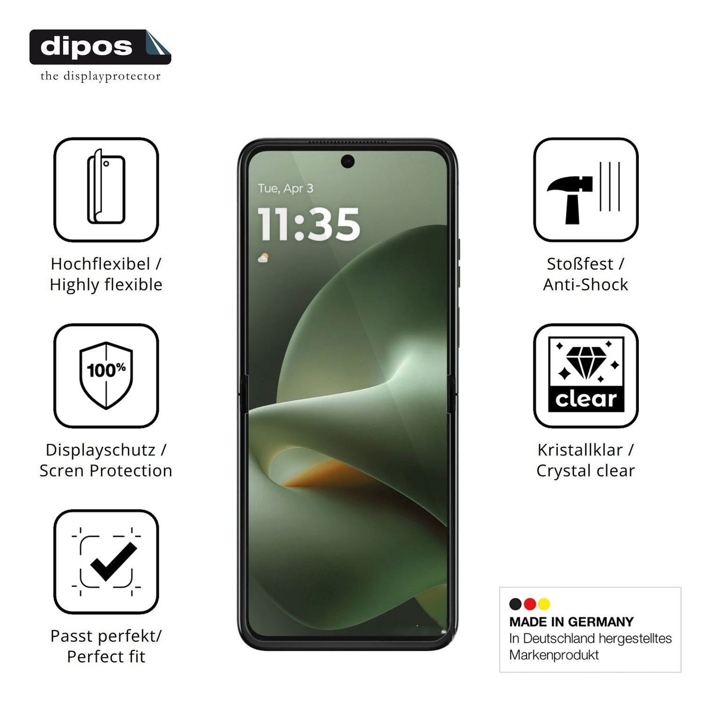 2x 3D Full Cover Schutzfolie für Motorola Razr 70 (7)