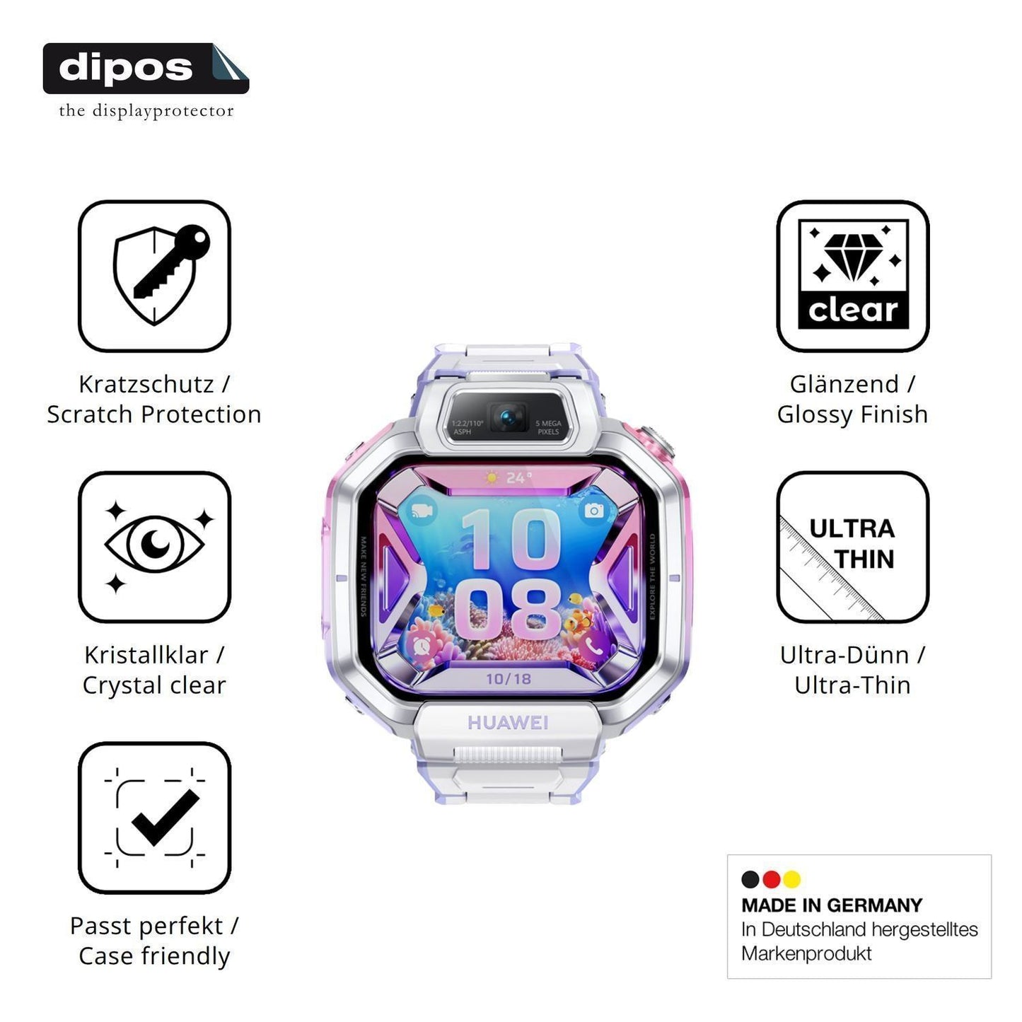 6x Schutzfolie klar für Huawei Watch Kids X1 Pro D (7)