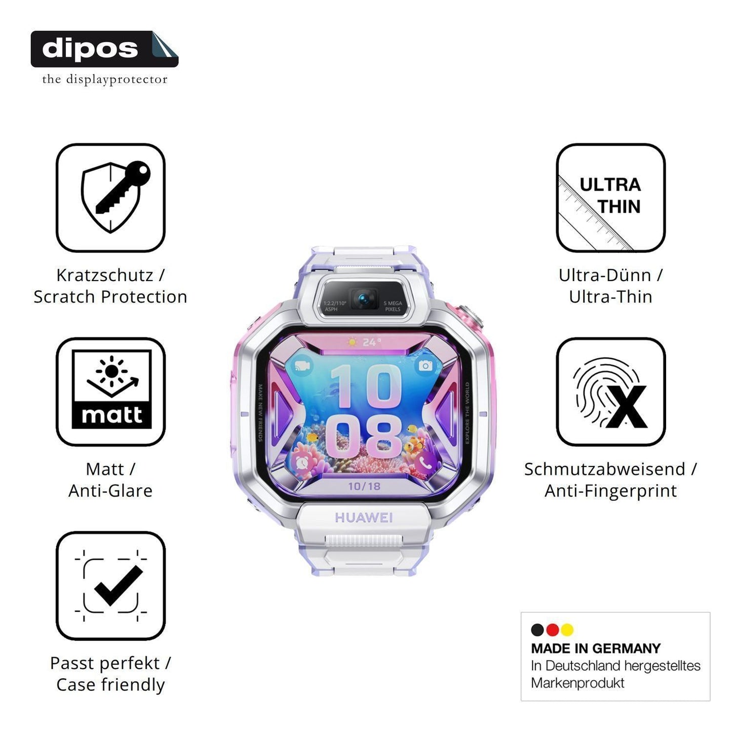 6x Schutzfolie matt für Huawei Watch Kids X1 Pro D (7)