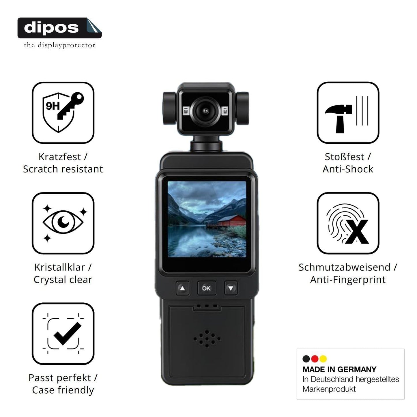 2x 9H Schutzfolie für Zymblingst Mini Body-Cam 4K (7)