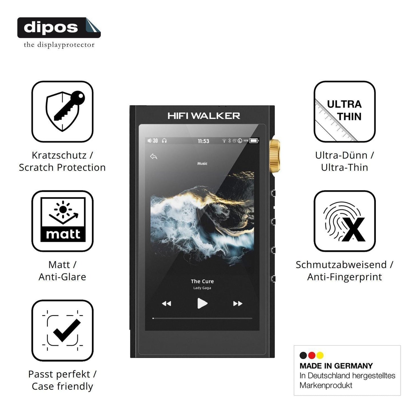 4x Schutzfolie matt für HIFI WALKER H20 Ultra Disp (7)