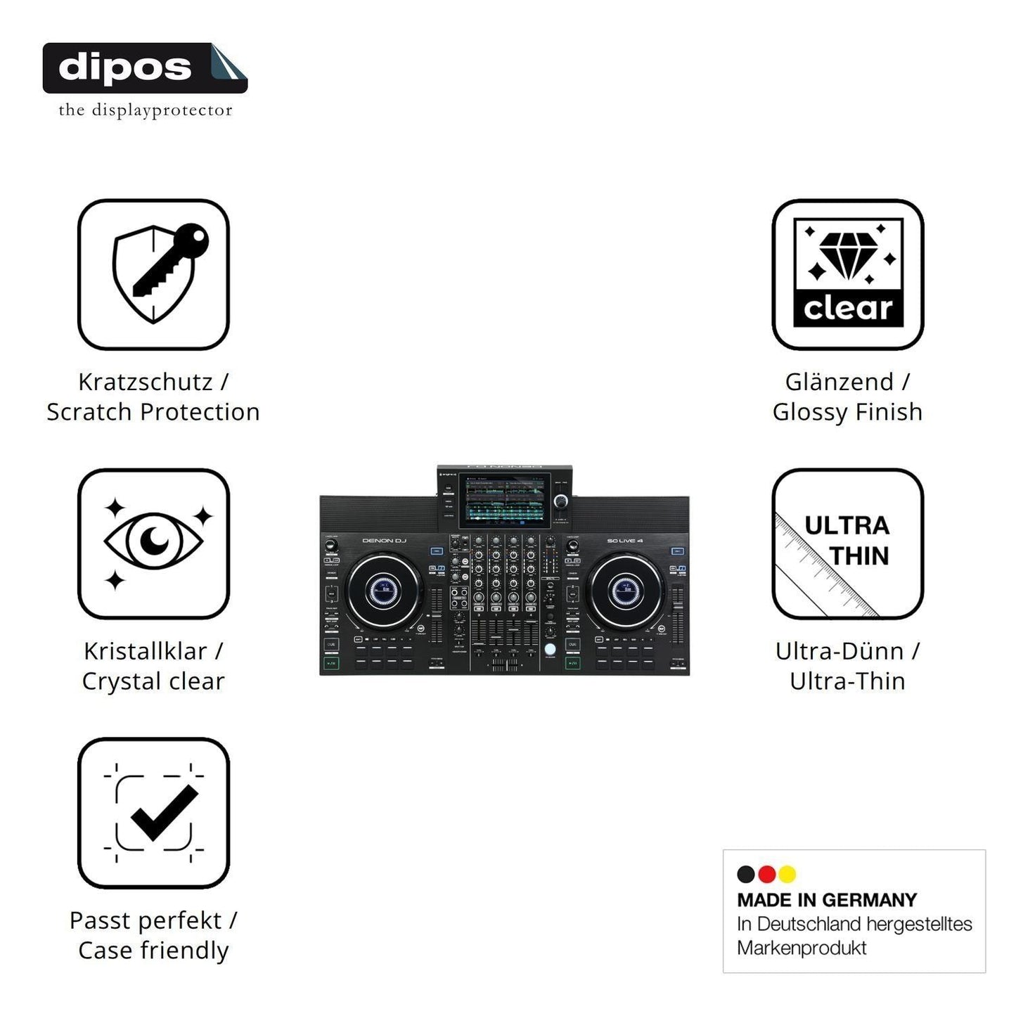 2x Schutzfolie klar für Denon SC Live 4 Jog Wheel (7)