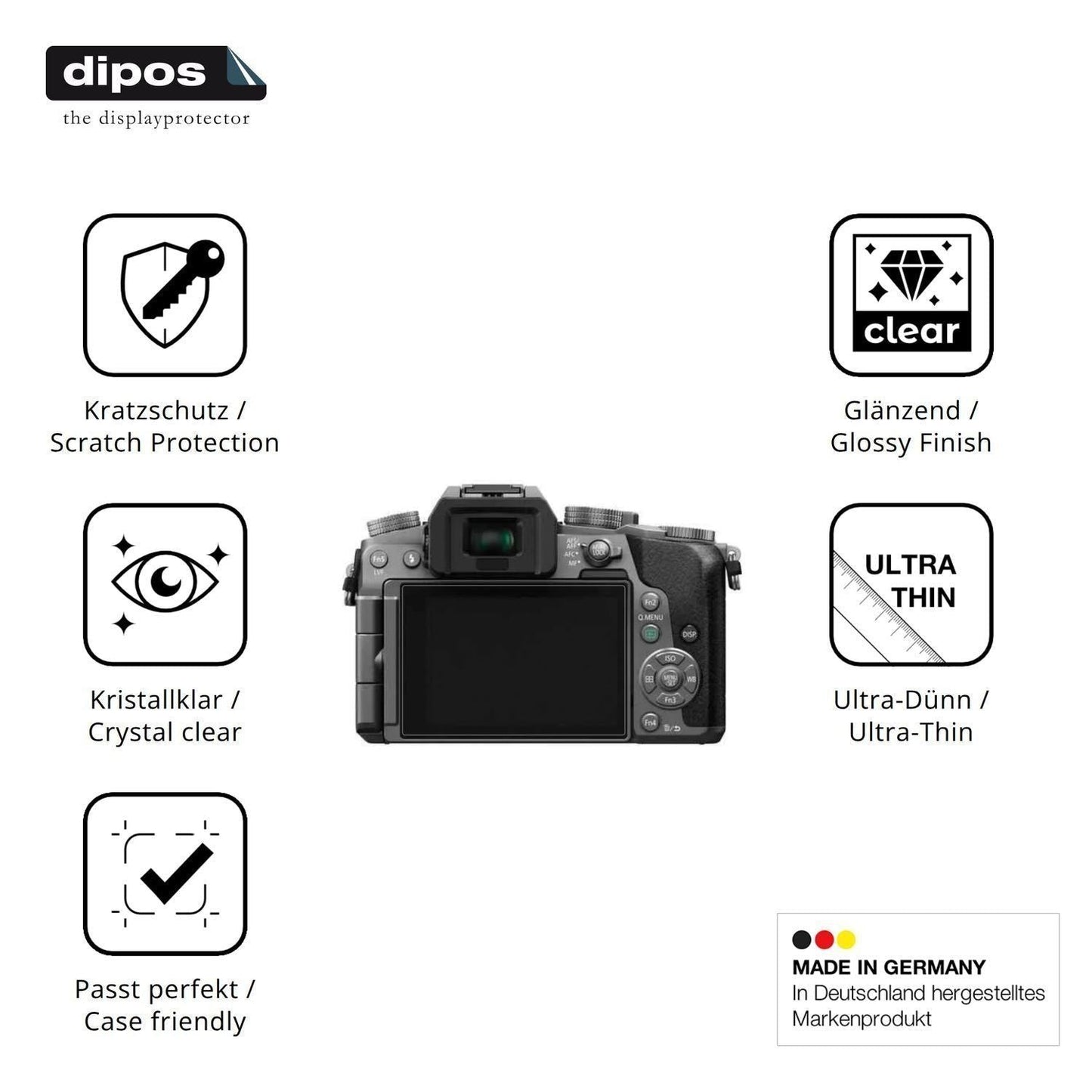 4x Schutzfolie klar für Panasonic DMC-G7 Display-S (7)