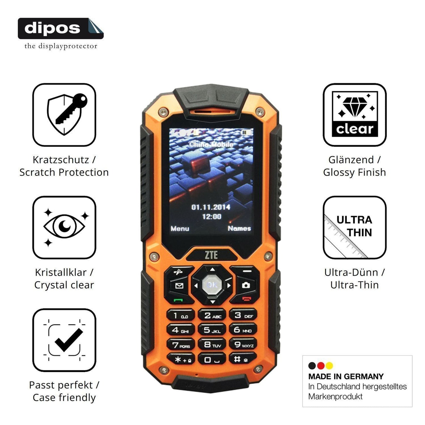 4x Schutzfolie klar für ZTE R28 Display-Schutzfoli (7)
