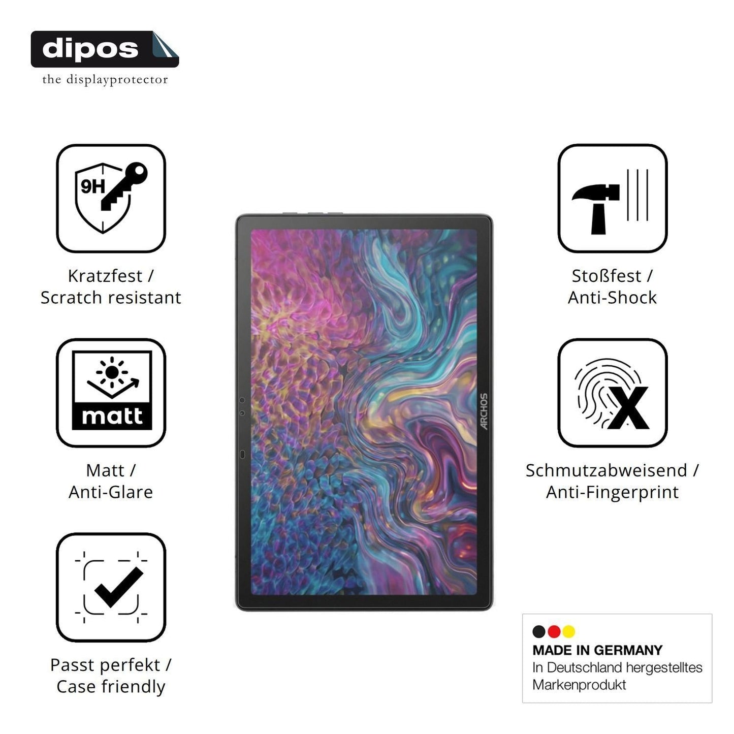 2x 9H Schutzfolie matt für Archos T105 FHD 4G Ultr (7)