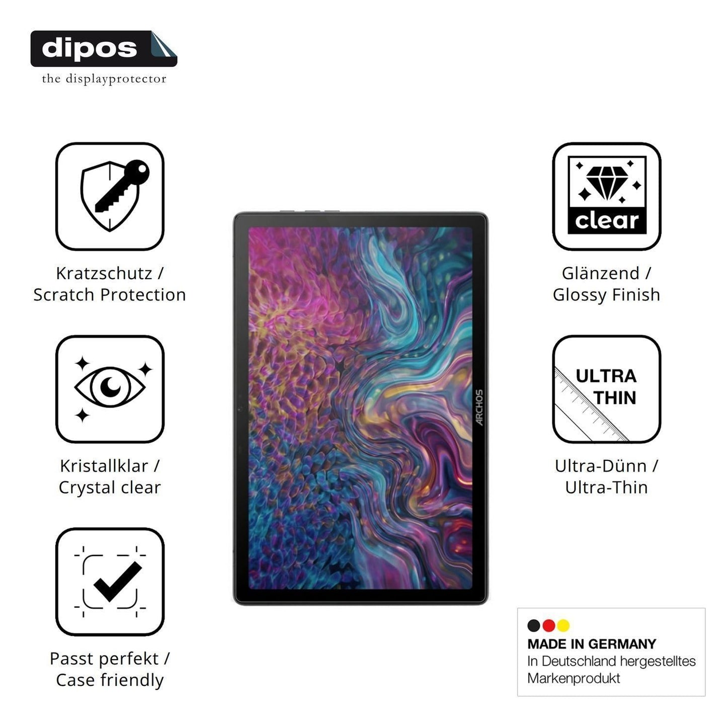 2x Schutzfolie klar für Archos T105 FHD 4G Display (7)