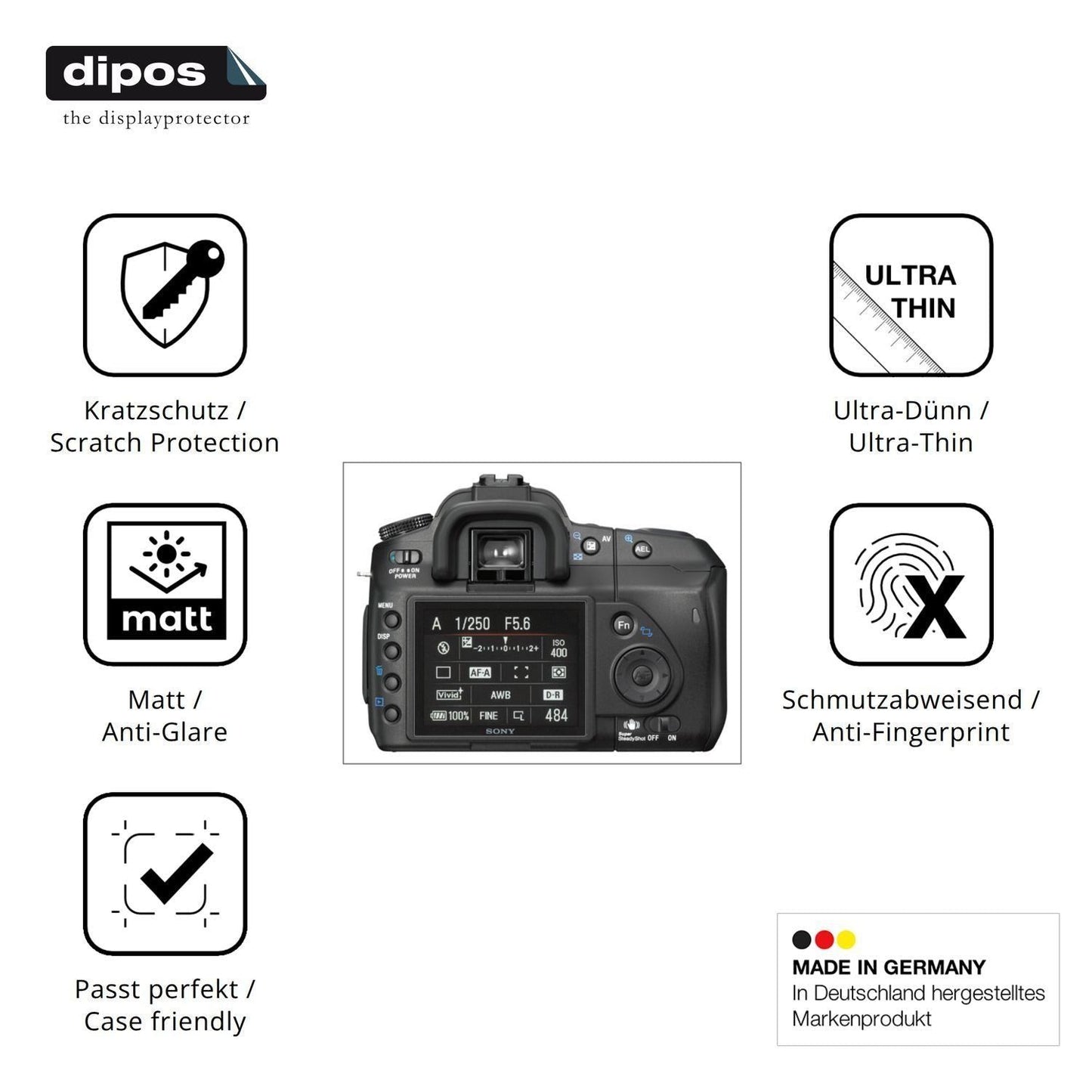 4x Schutzfolie matt für Sony DSLR-A200 Display-Sch (7)