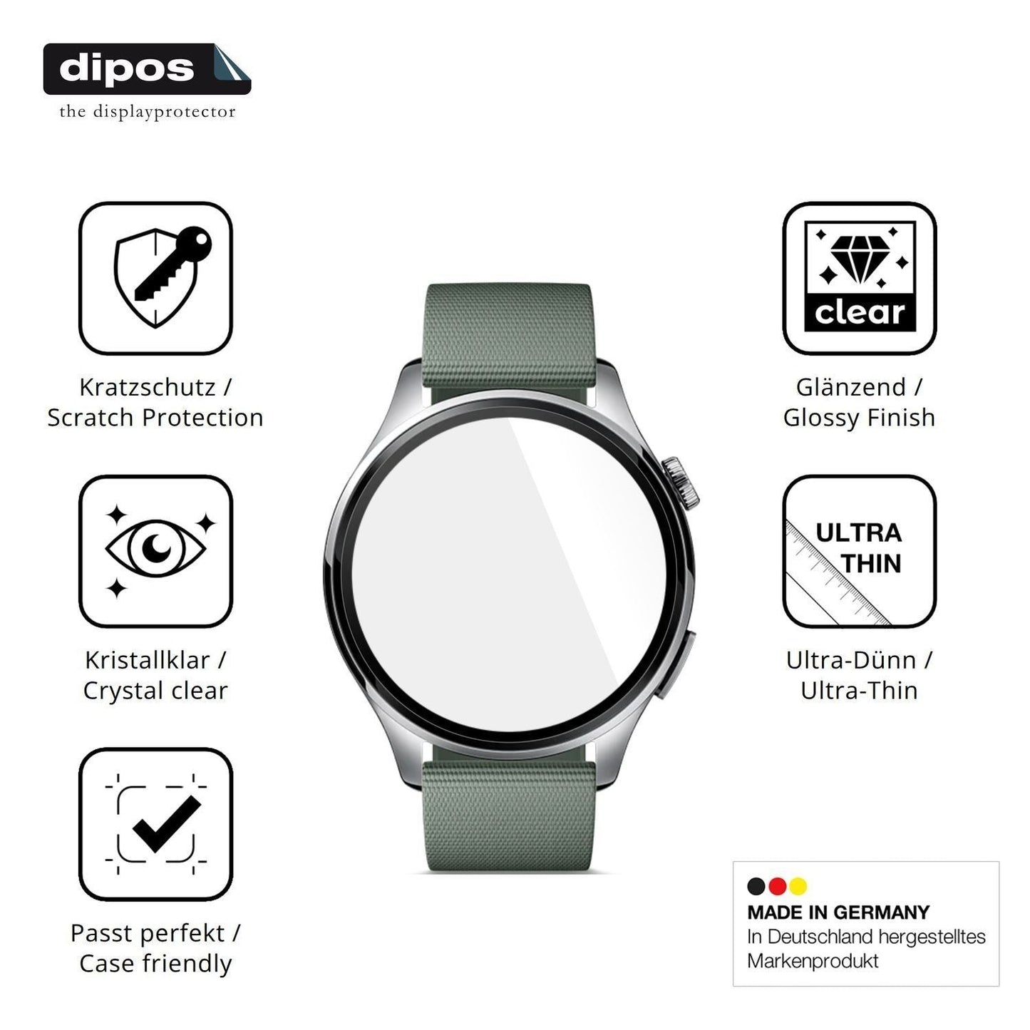 6x Schutzfolie klar für Xiaomi Watch5 Display-Schu (7)