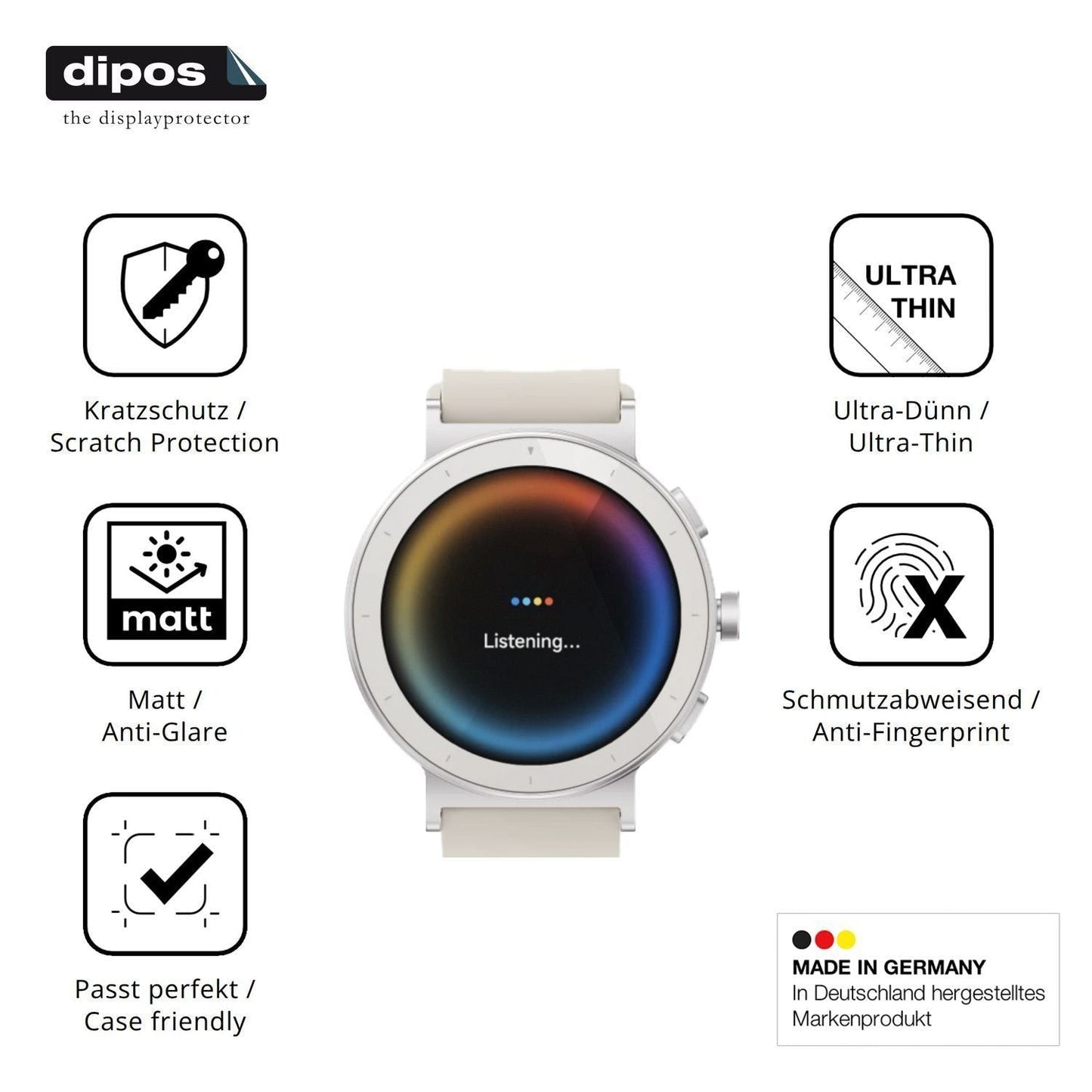 6x Schutzfolie matt für Realme Watch S5 Display-Sc (7)