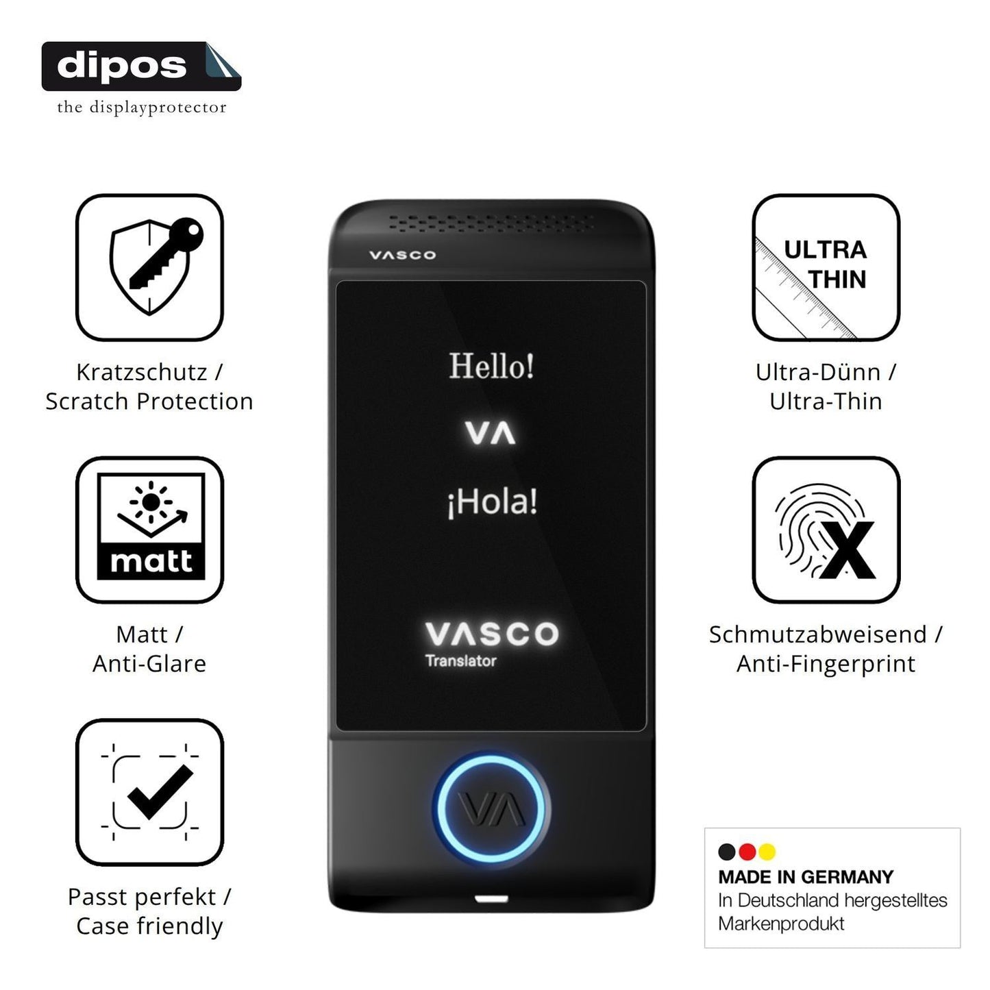 4x Schutzfolie matt für Vasco Translator M4 Displa (7)