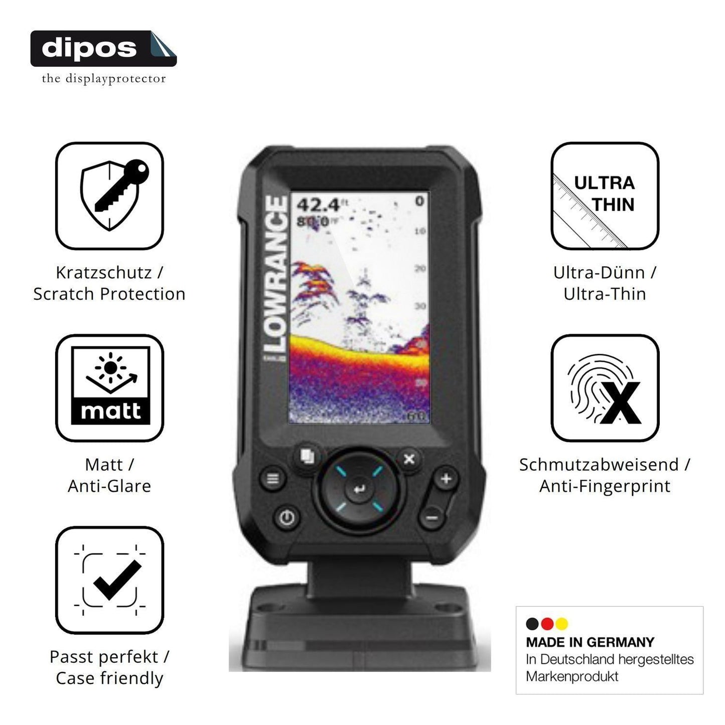 2x Schutzfolie matt für Lowrance Eagle 4 Display-S (7)
