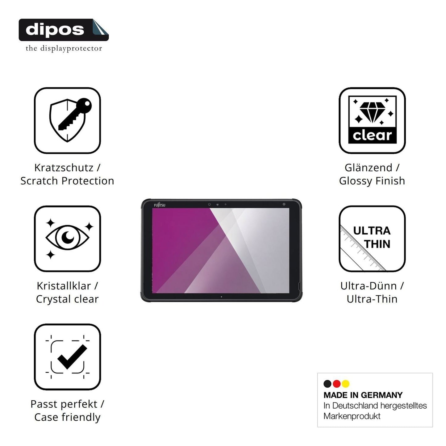 2x Schutzfolie klar für Fujitsu Stylistic Q5010 Di (7)