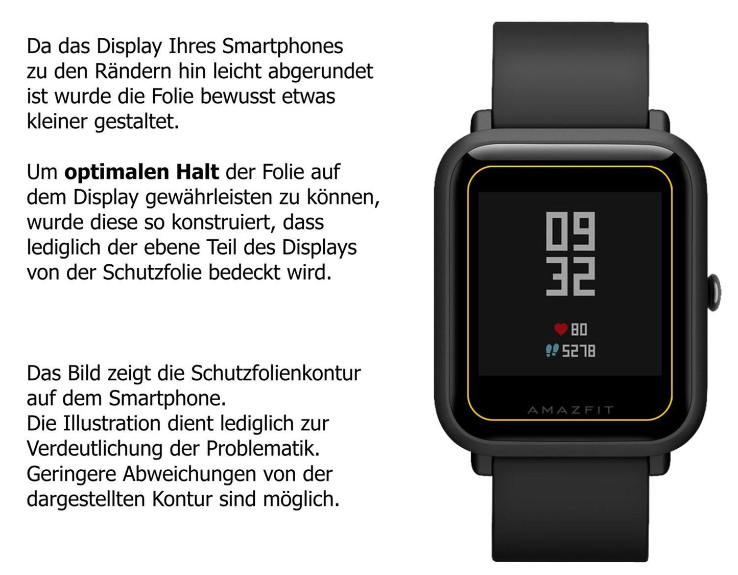 Blickschutzfolie für Huami Amazfit Bip S matt Schu (5)