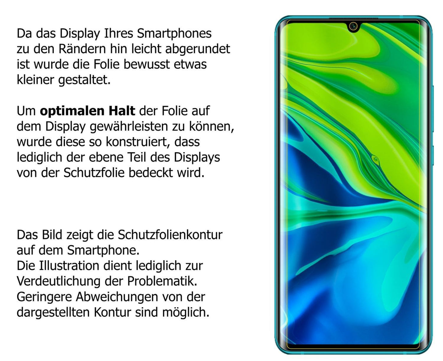 Blickschutzfolie für Xiaomi Mi Note 10 matt Schutz (5)
