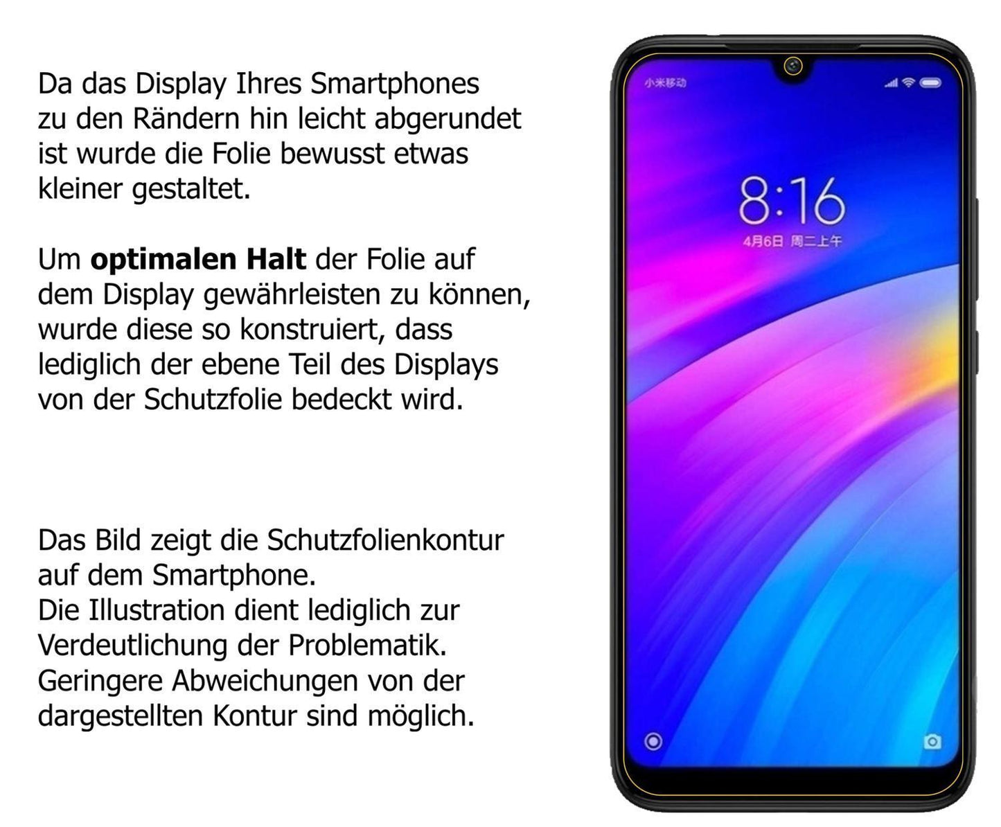 1x Schutzfolie matt für Xiaomi Redmi 7 Display-Sch (6)