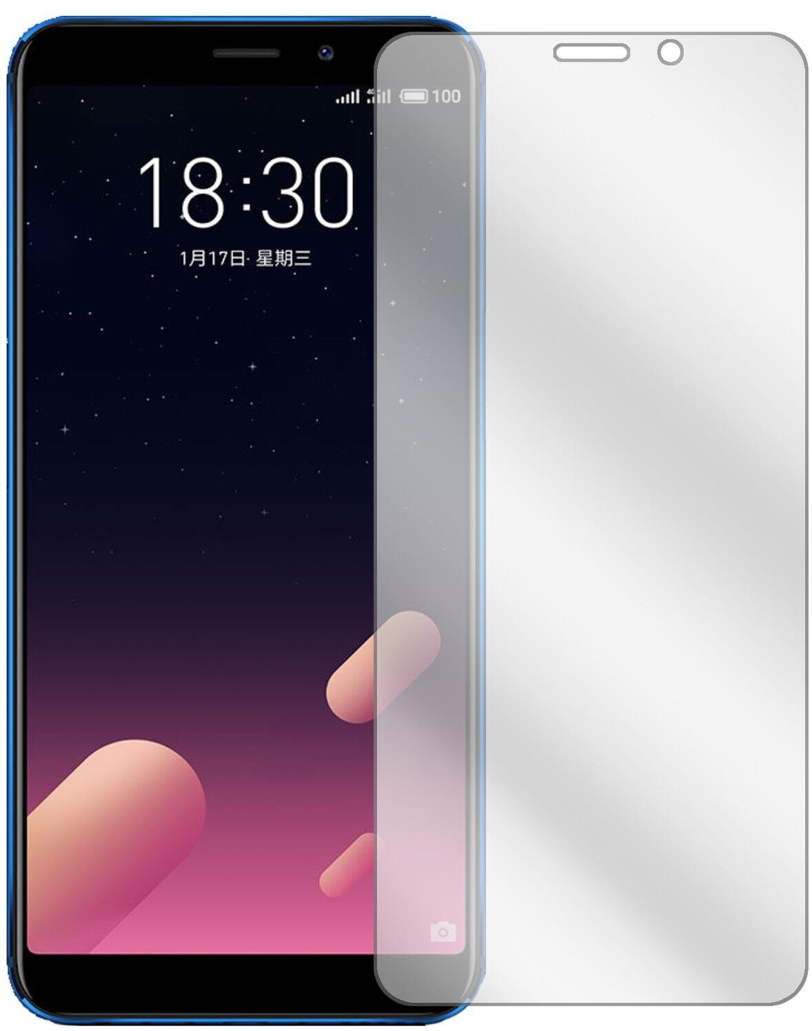 1x Schutzfolie klar für Meizu M6S Display-Schutzfo (1)
