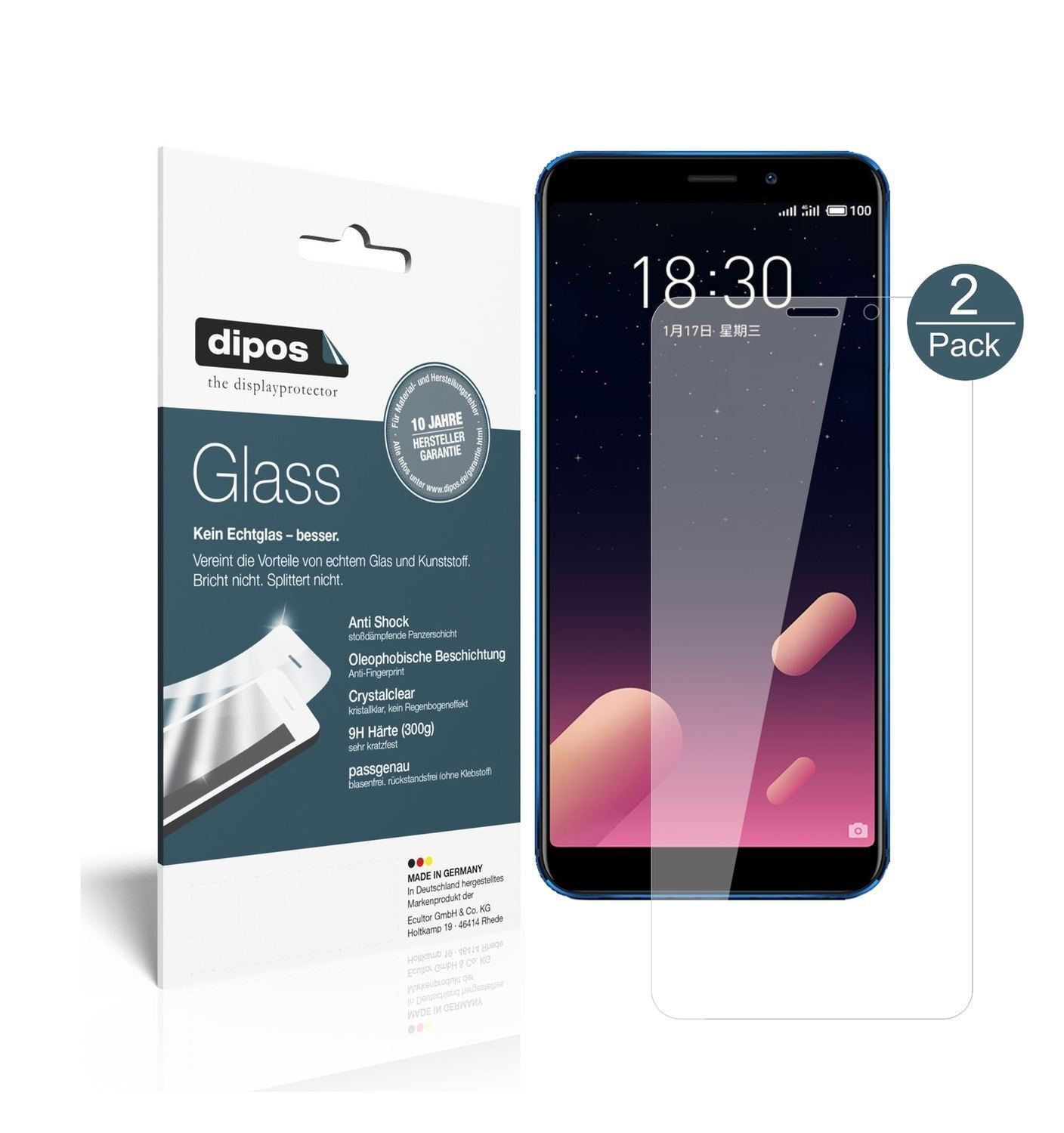 2x 9H Schutzfolie für Meizu M6S Panzerfolie (1)