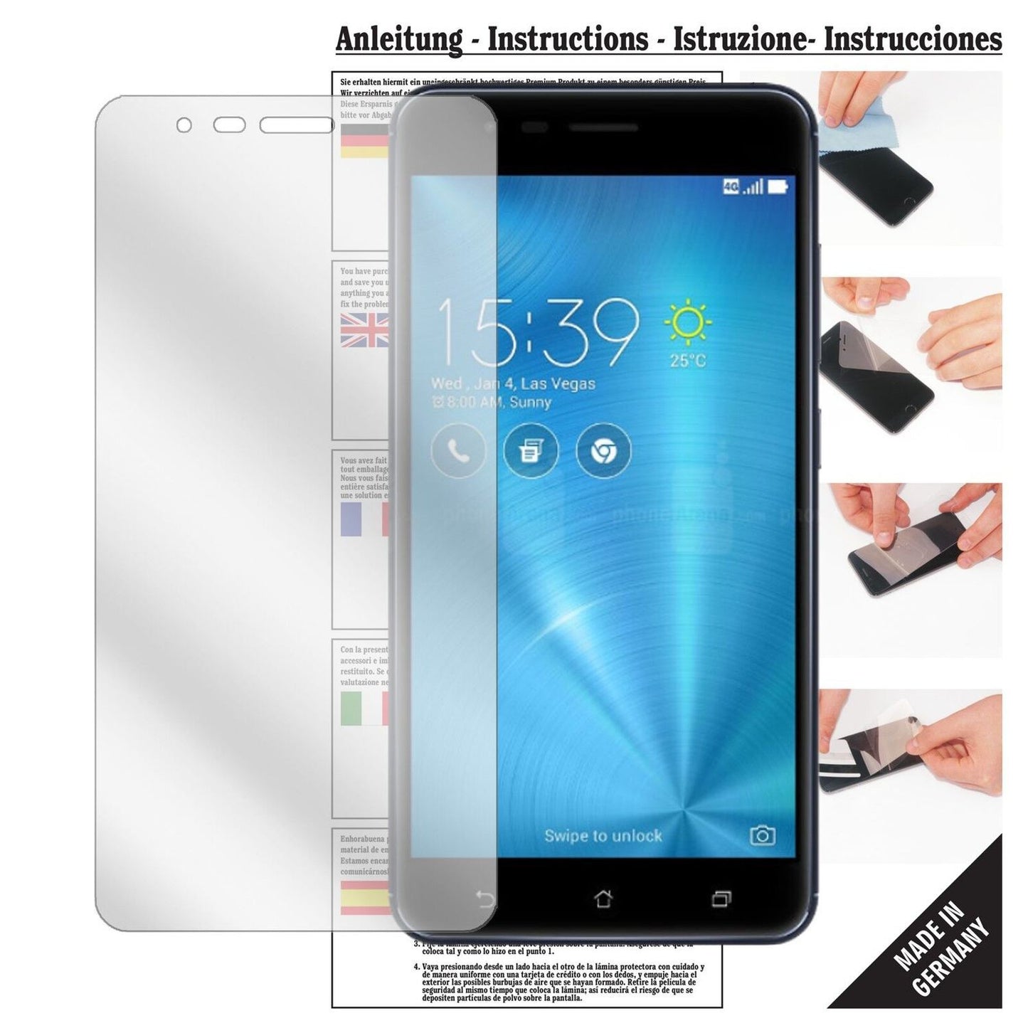 6x Schutzfolie klar für Asus Zenfone 3 Zoom Displa (1)