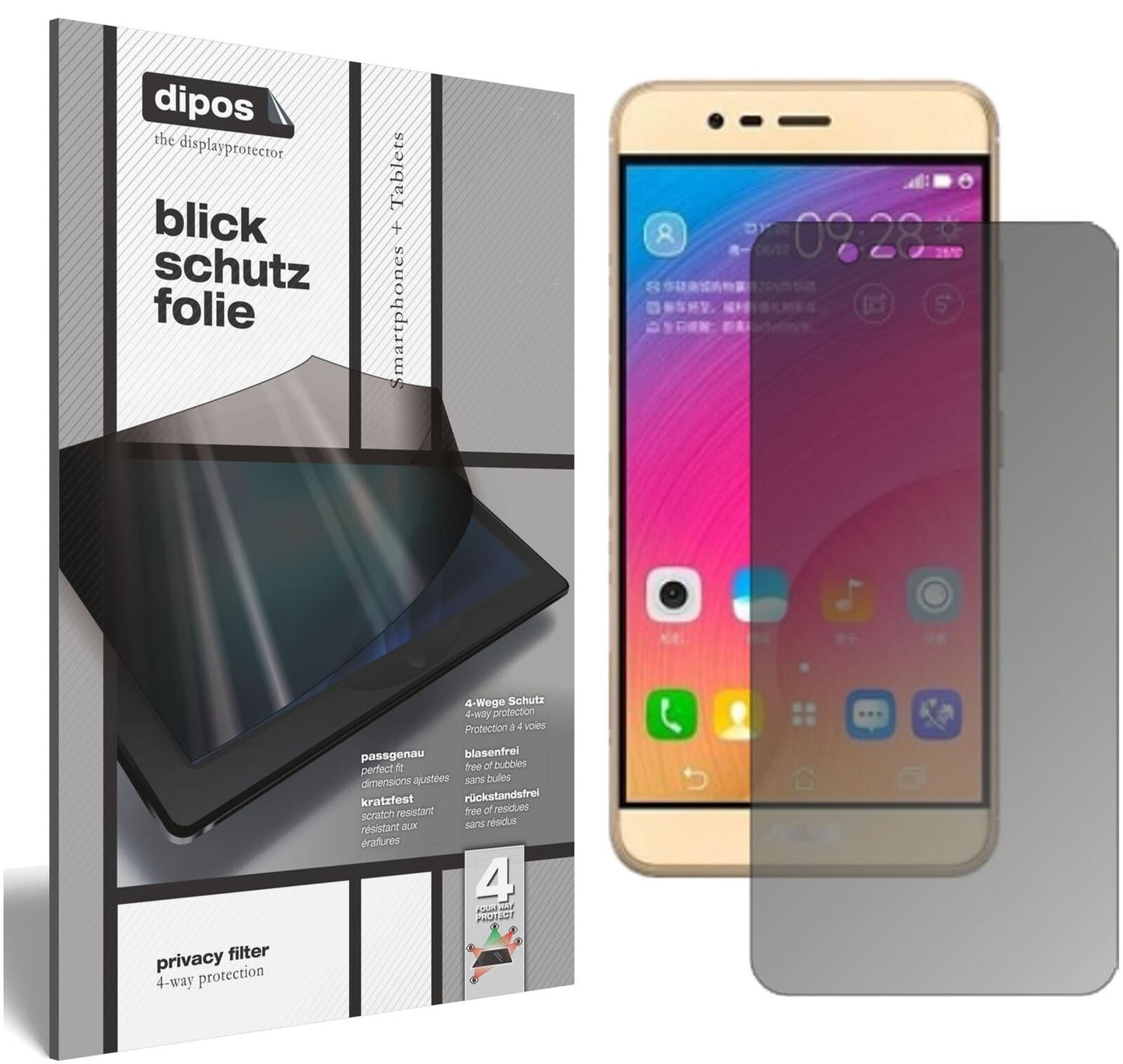 Blickschutzfolie für Asus ZenFone Pegasus 3s matt (1)