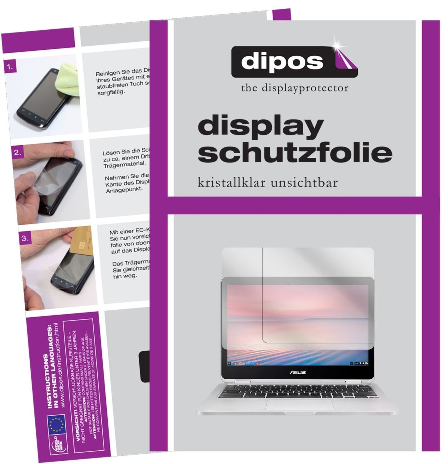 2x Schutzfolie klar für Asus Chromebook Flip 2 Dis (1)