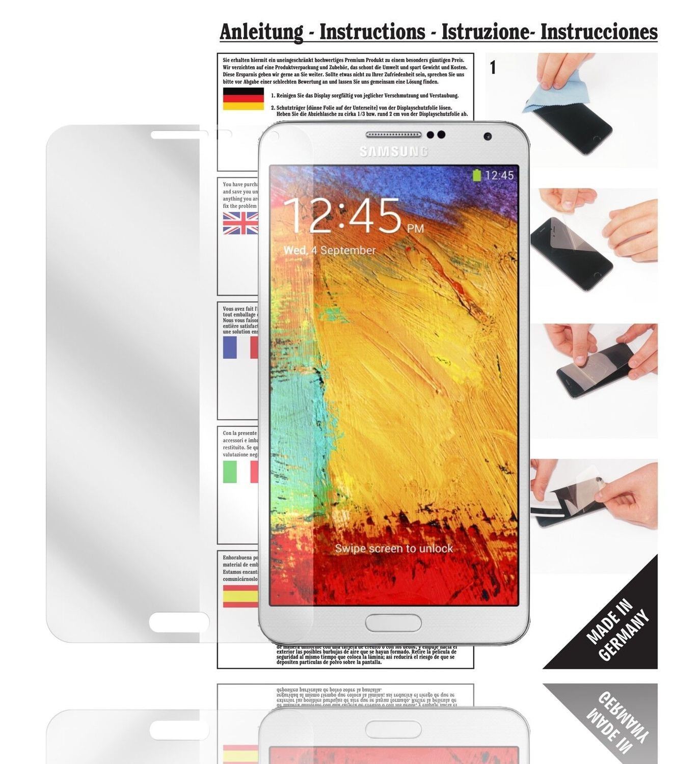 6x Schutzfolie klar für Galaxy Note 3 Samsung Disp (1)