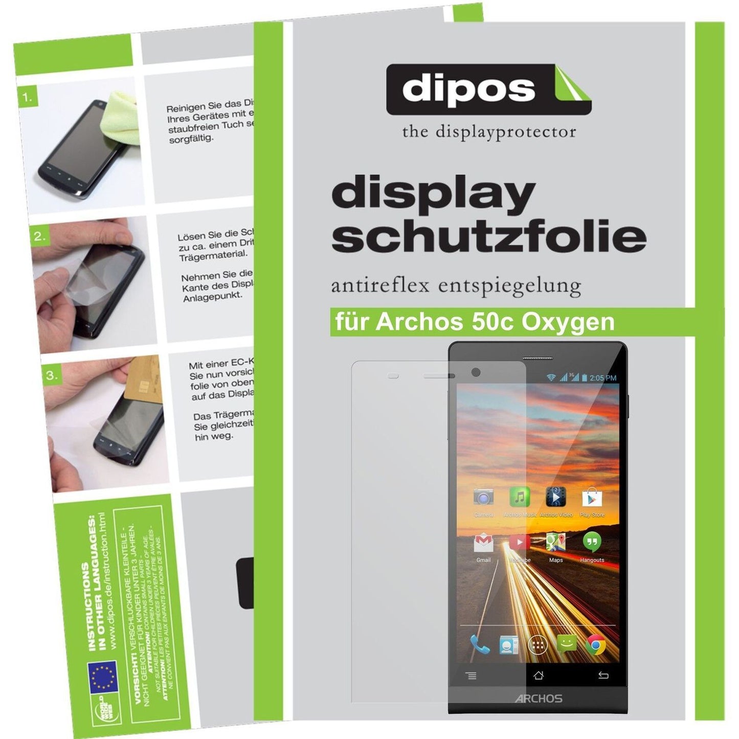 2x Schutzfolie matt für 50c Oxygen Archos Display- (1)