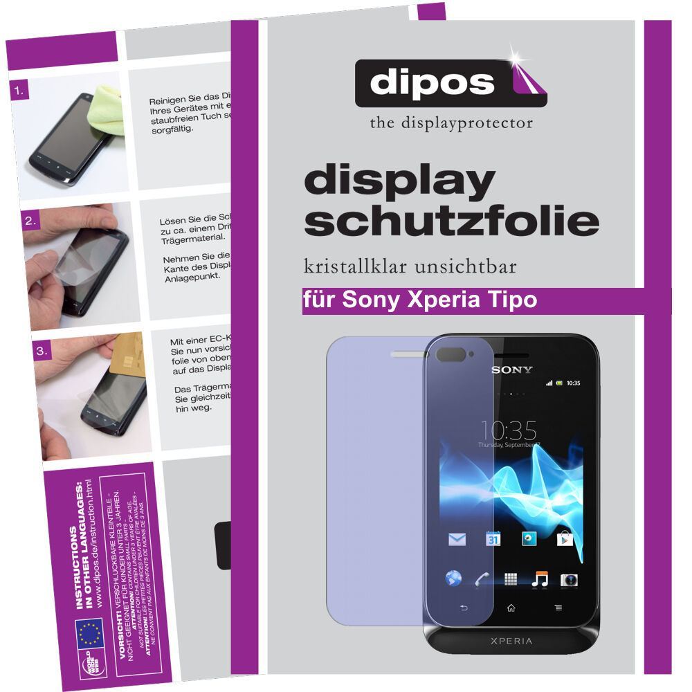 2x Schutzfolie klar für Xperia Tipo Sony Display-S (1)