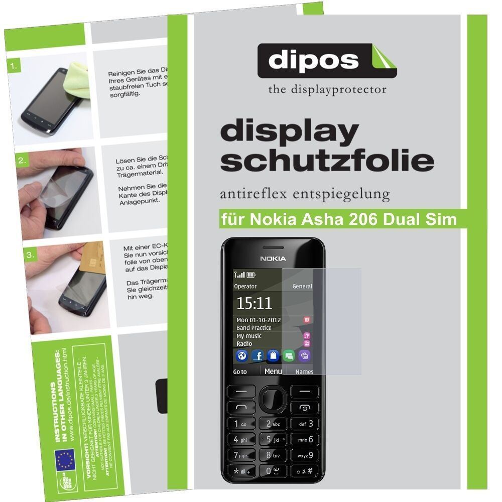 2x Schutzfolie matt für Asha 206 Dual Sim Nokia Di (1)
