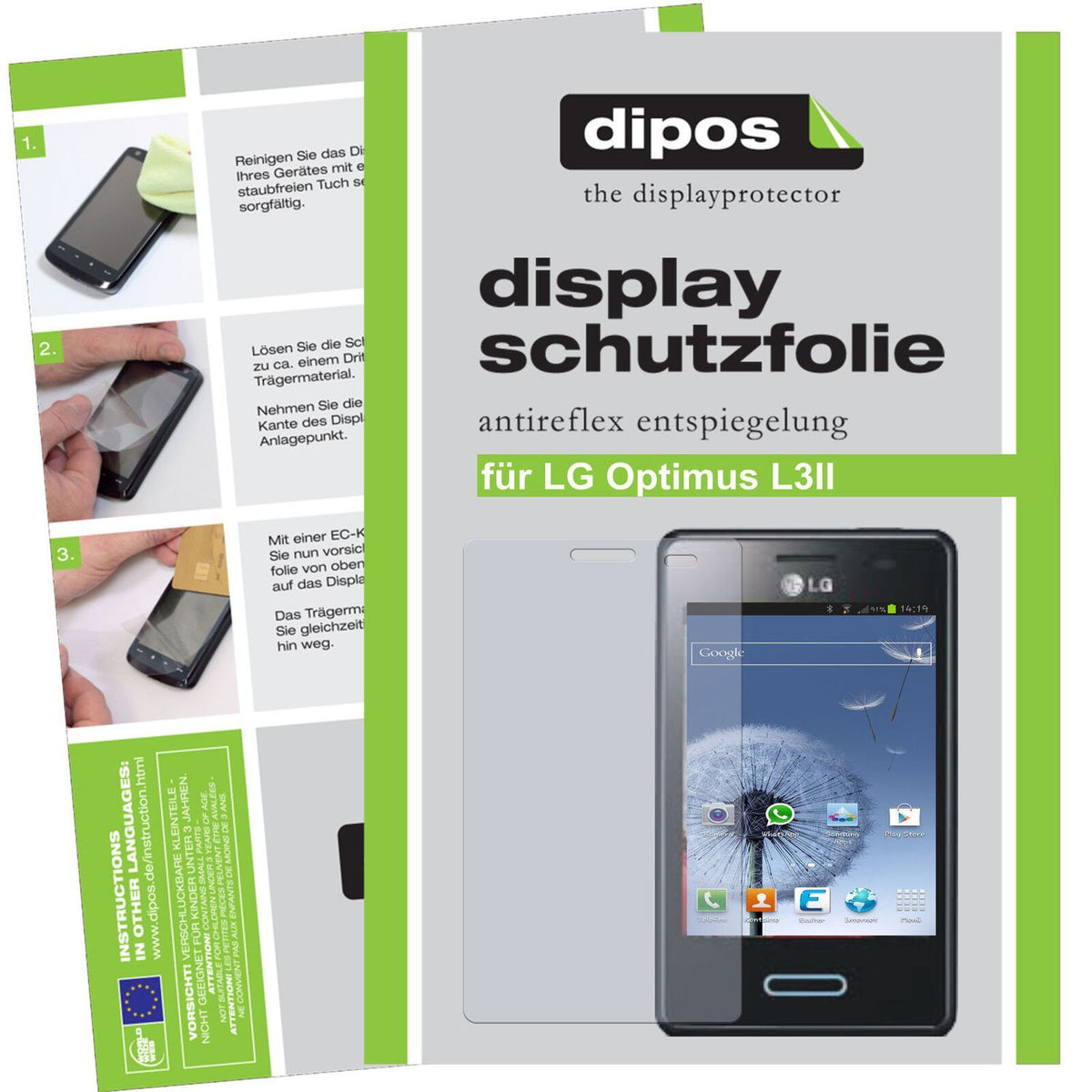 2x Schutzfolie matt für Optimus L3 II LG Display-S (1)