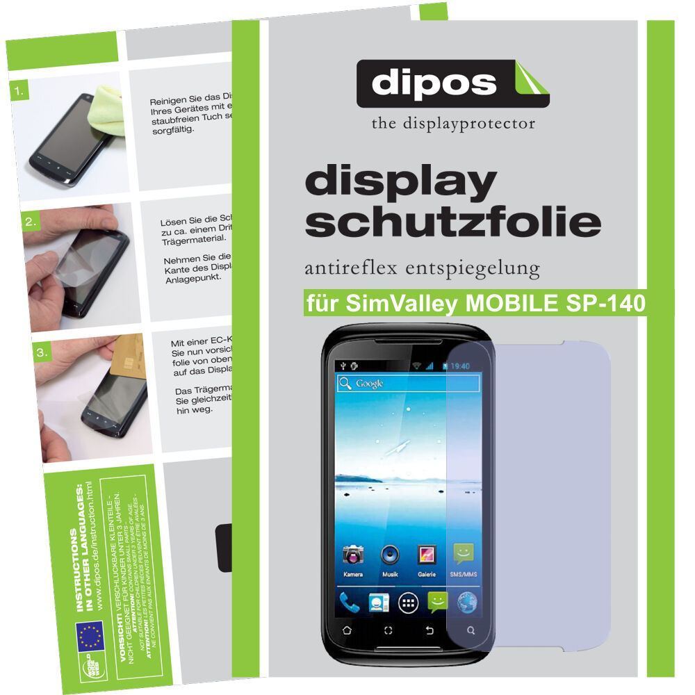 2x Schutzfolie matt für Mobile SP-140 SimValley Di (1)