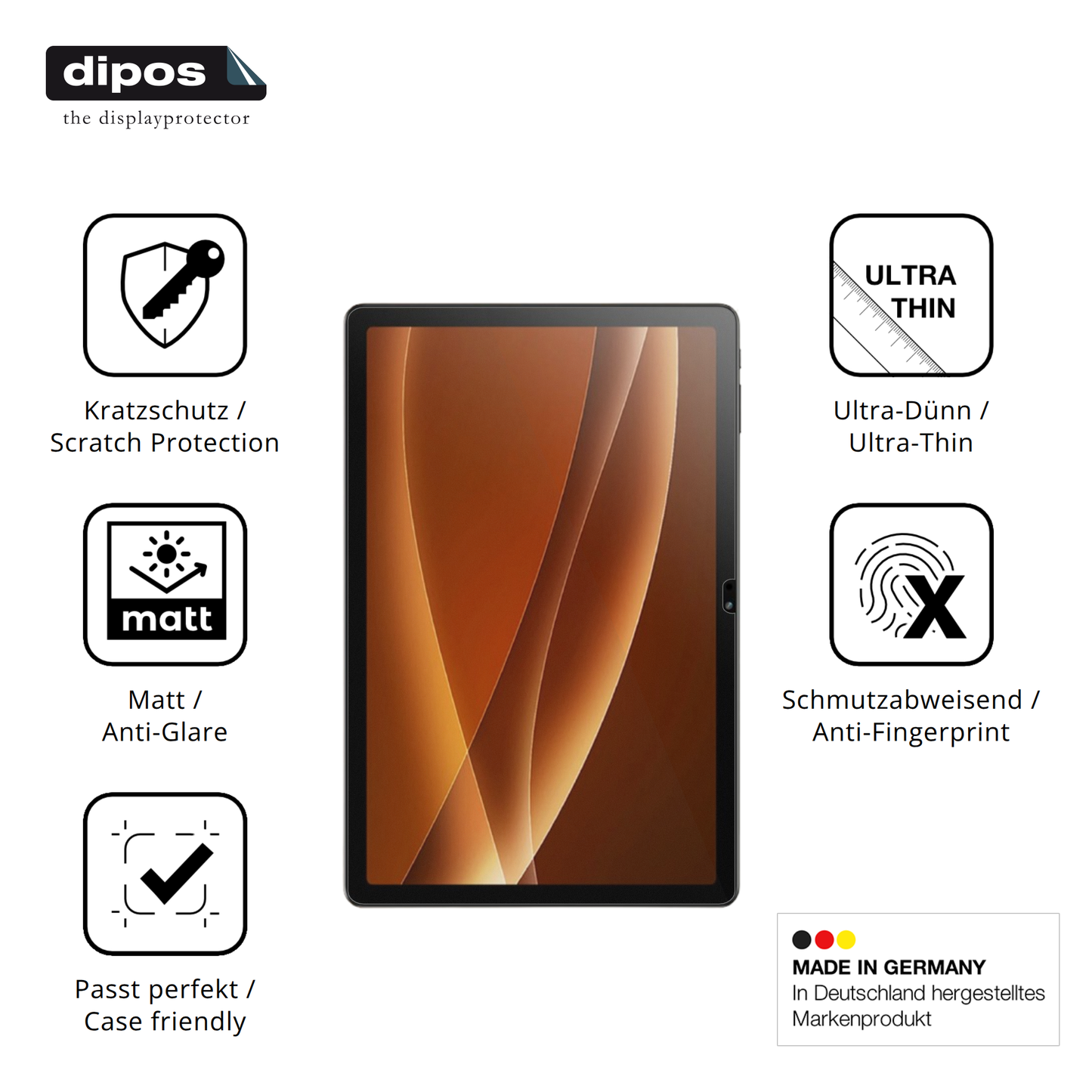 Displayschutz hergestellt in Deutschland, höchste Qualität made in Germany