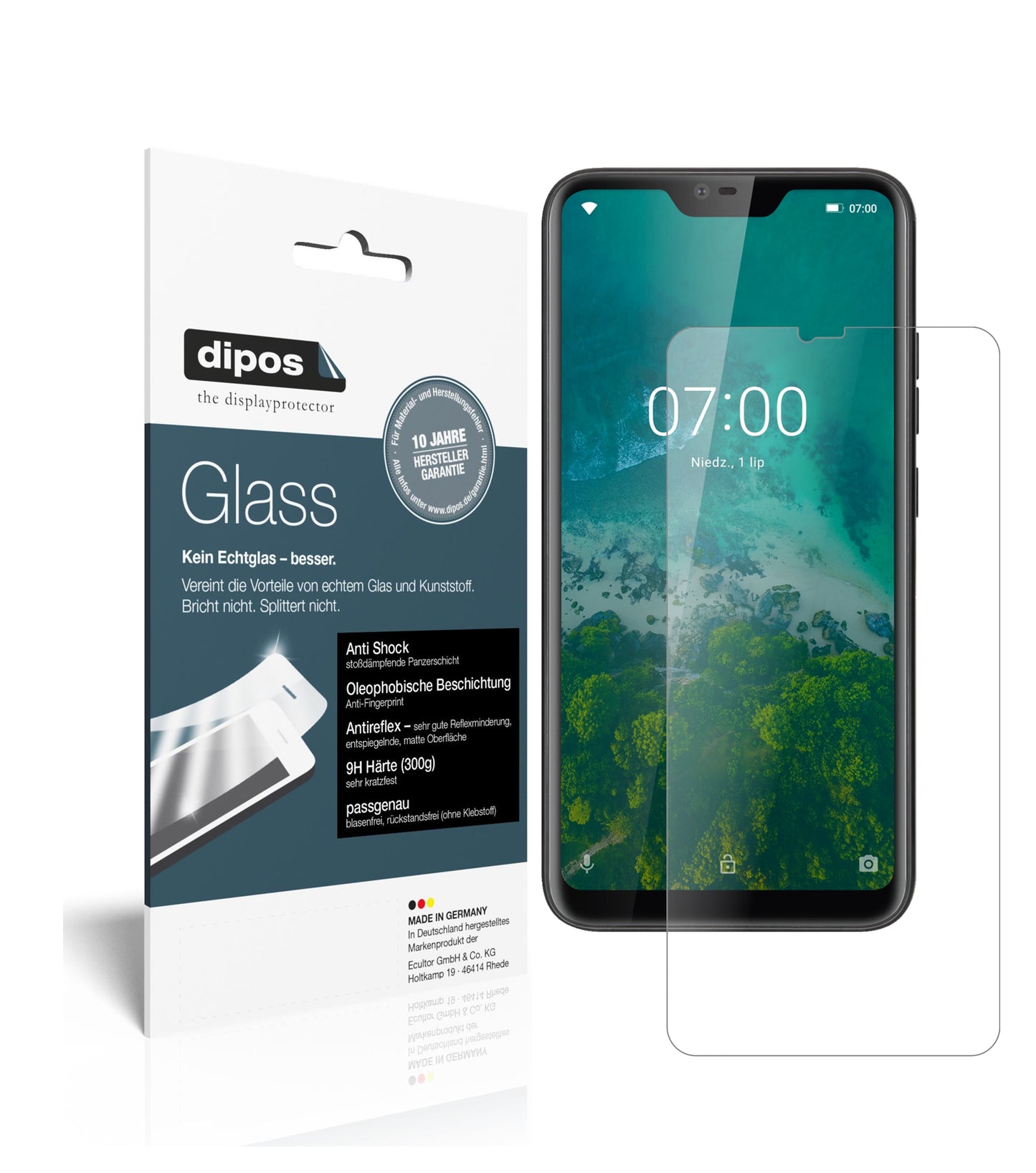 Mattes Panzerglas: Schutz vor Brüchen, Fingerabdrücken und Bildschirmblendung für Kruger-Matz Smartfon LIVE 7