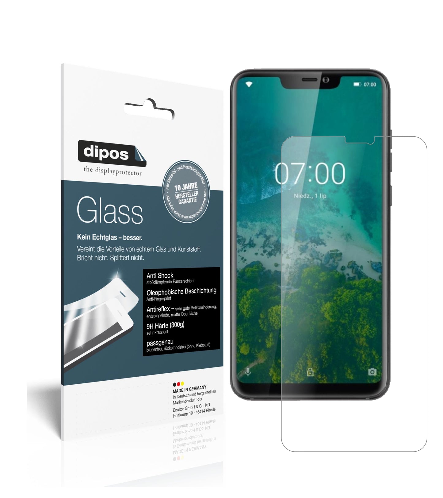 Mattes Panzerglas: Schutz vor Brüchen, Fingerabdrücken und Bildschirmblendung für Kruger-Matz Smartfon LIVE 7S