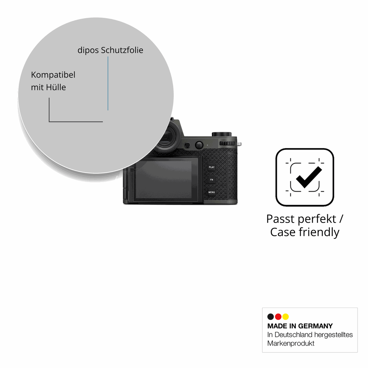 KitchenBrothersSous Vide Stick KB717 mit aufgebrachter dipos Displayschutzfolie, die lästige Fingerabdrücke minimiert