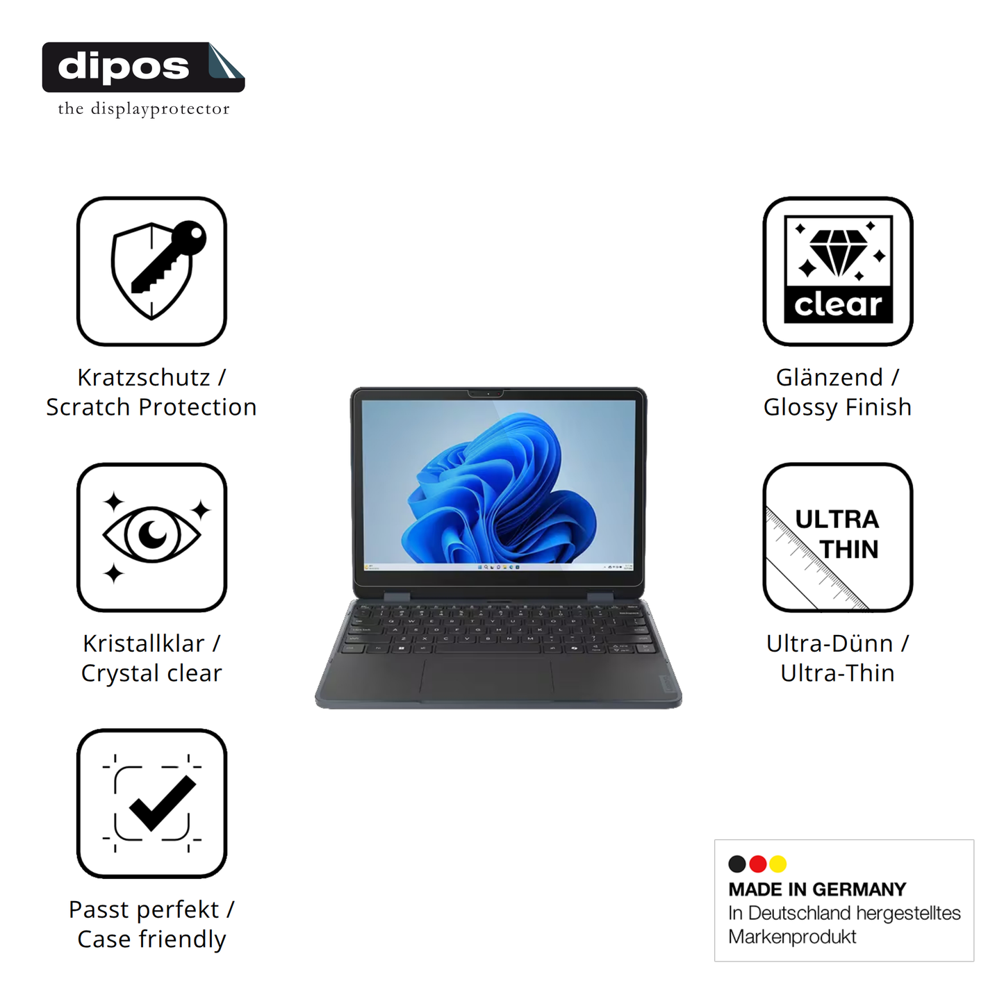 Displayschutz hergestellt in Deutschland, höchste Qualität made in Germany