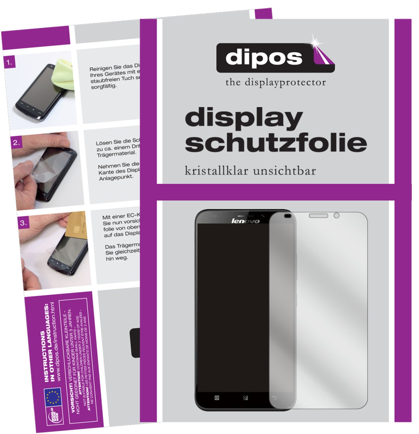 Kristallklare, dünne Schutzfolie: Kratzfest & passgenau für Lenovo-A916